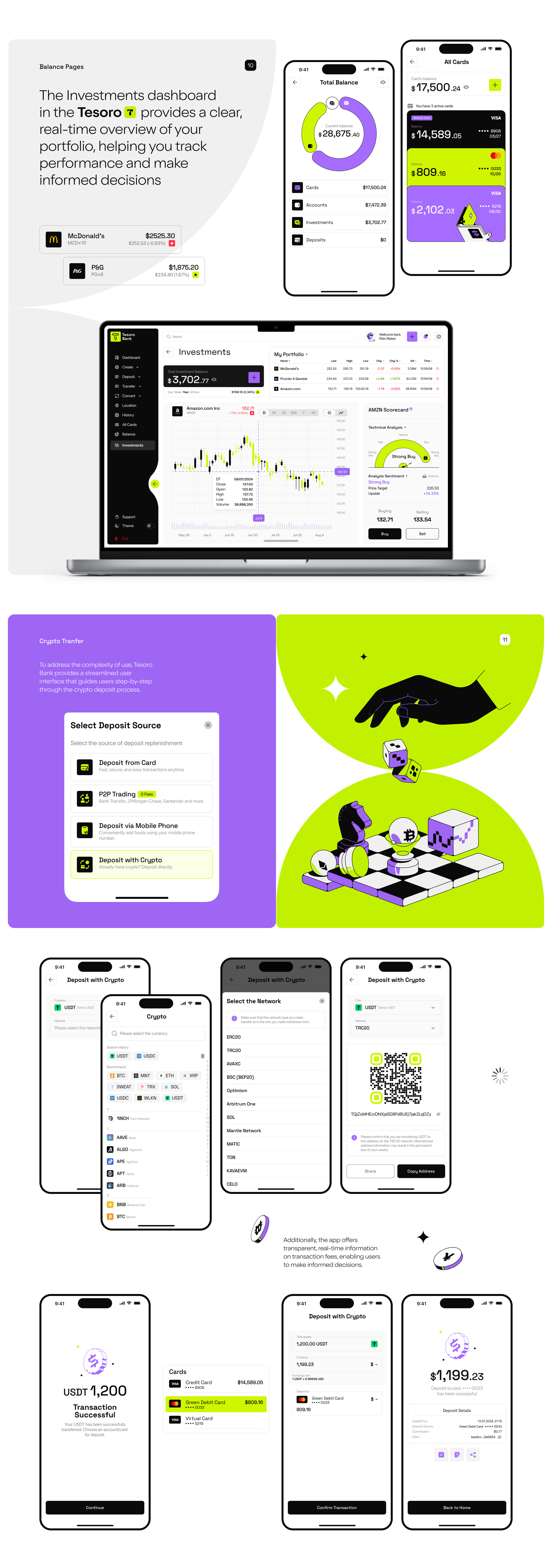 Tesoro | Crypto Bank App — Изображение №6 — Интерфейсы, Брендинг на Dprofile