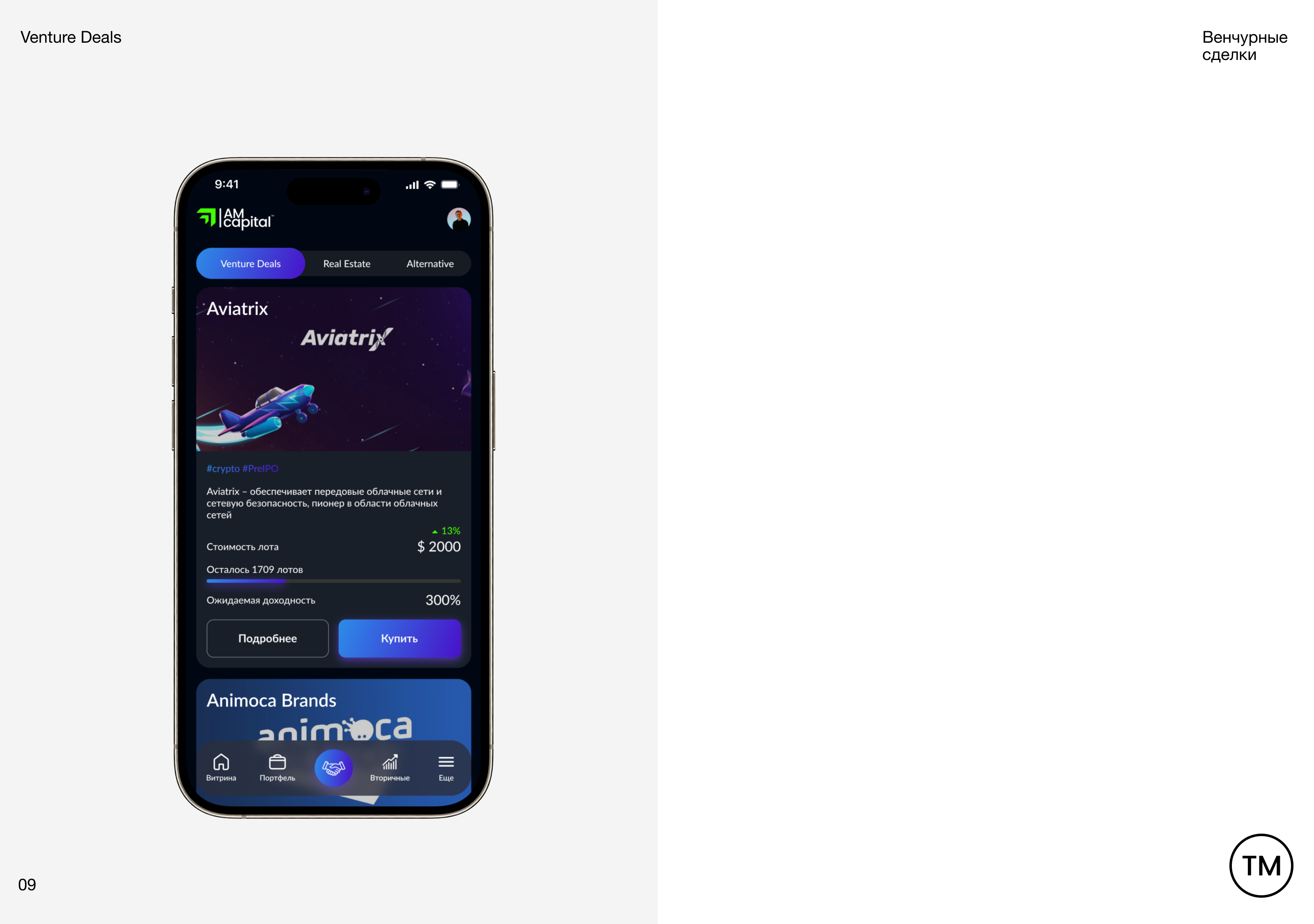 AM Capital — инвестиционный холдинг — Изображение №13 — Интерфейсы на Dprofile