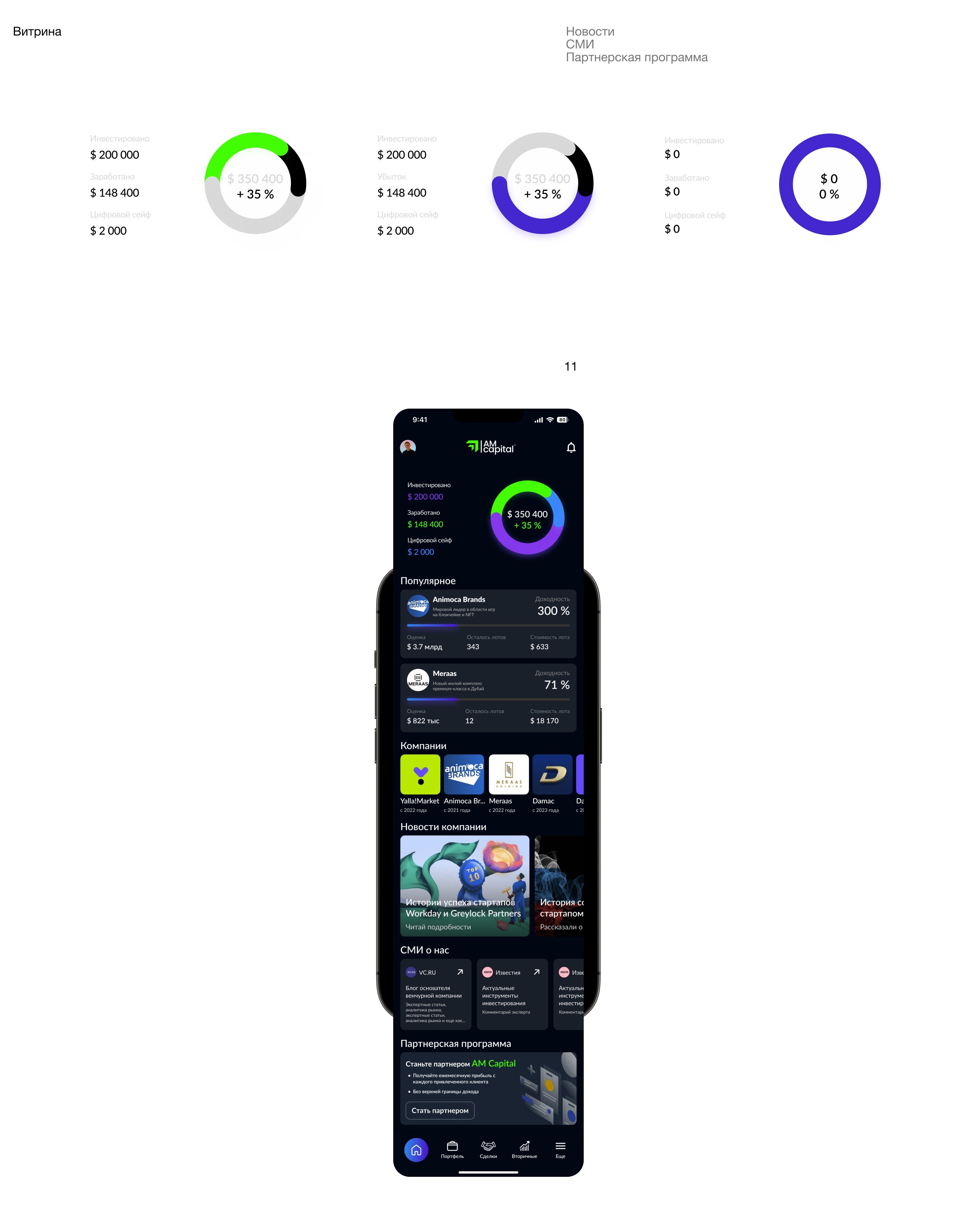 AM Capital — инвестиционный холдинг — Изображение №15 — Интерфейсы на Dprofile