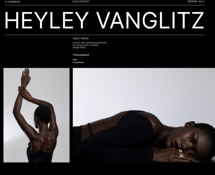 Heyley Vanglitz e-commerce — Брендинг, Интерфейсы на Dprofile