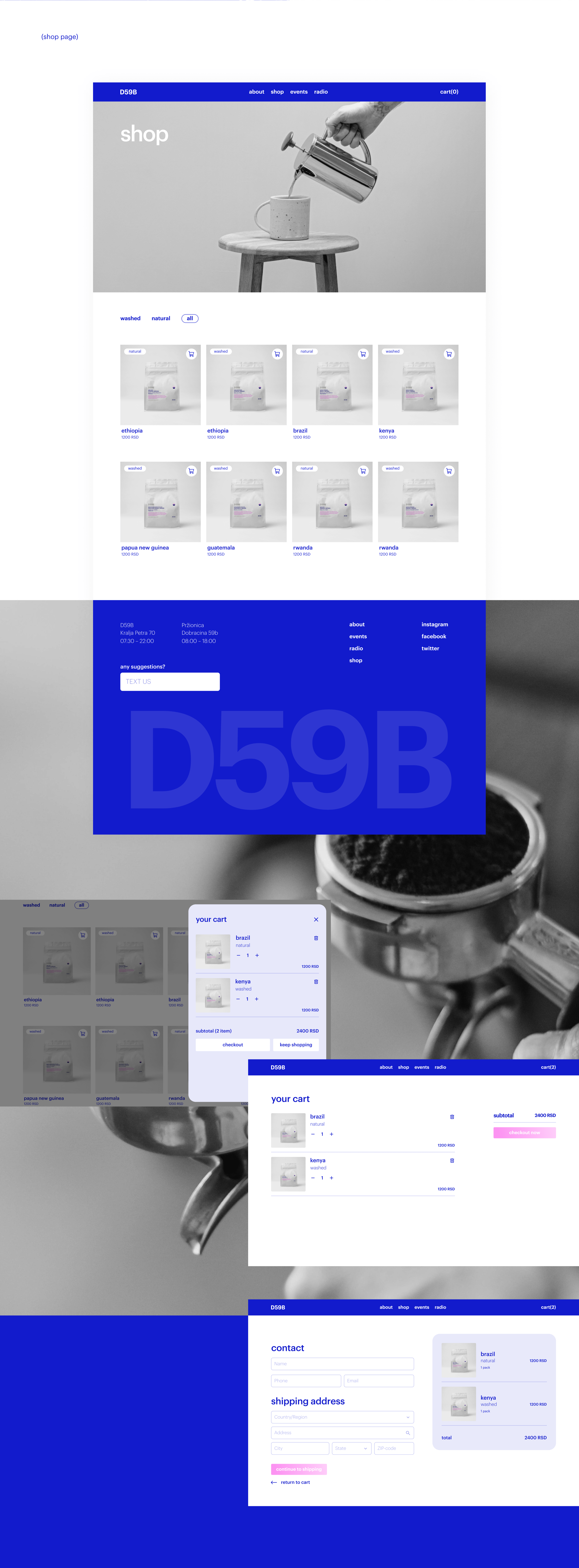 D59B Coffee shop | E-commerce website — Изображение №9 — Интерфейсы на Dprofile