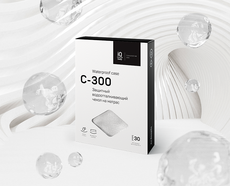 IQ Sleep waterproof mattress cover packaging design — Брендинг на Dprofile