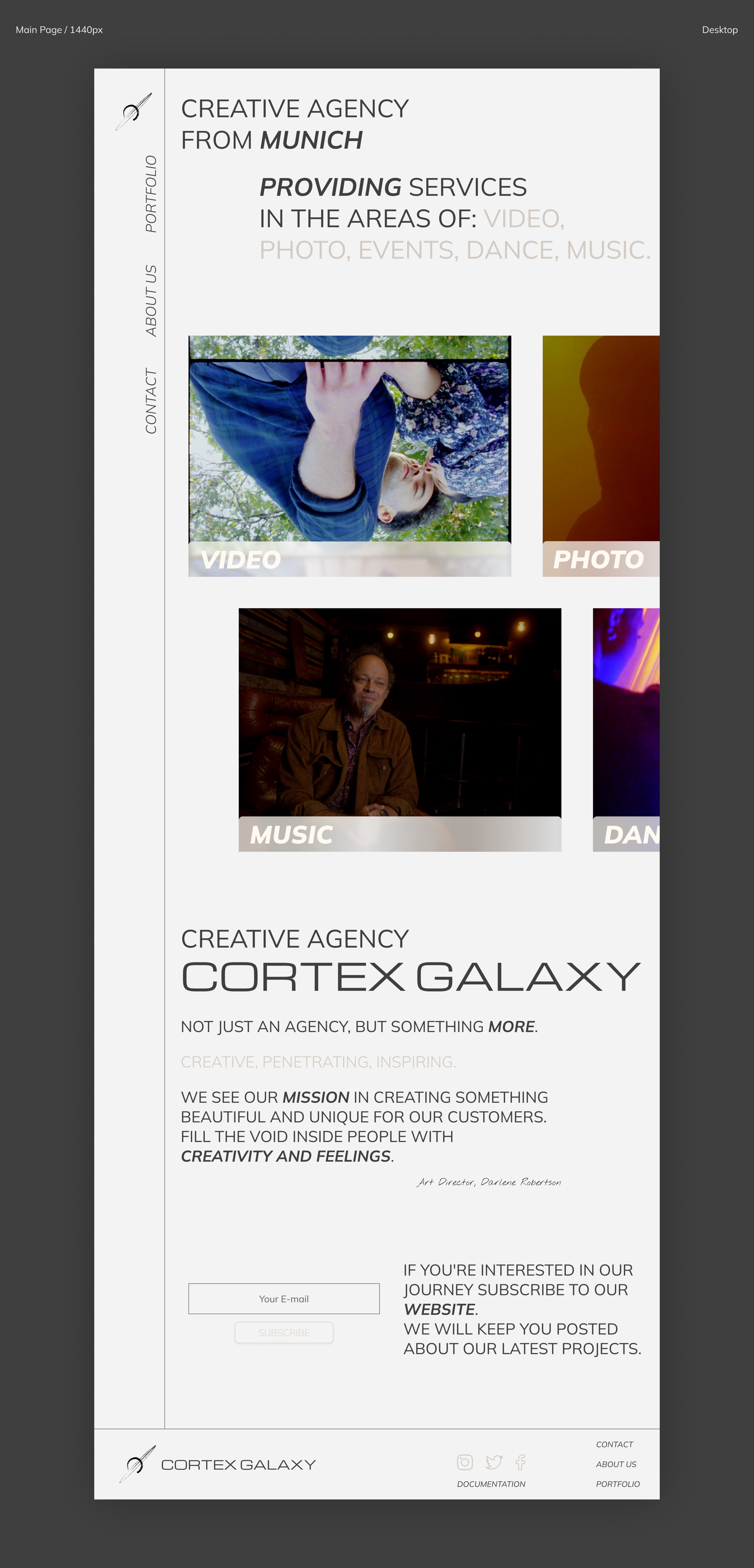 Сreative agency website concept | Cortex Galaxy — Изображение №3 — Интерфейсы на Dprofile