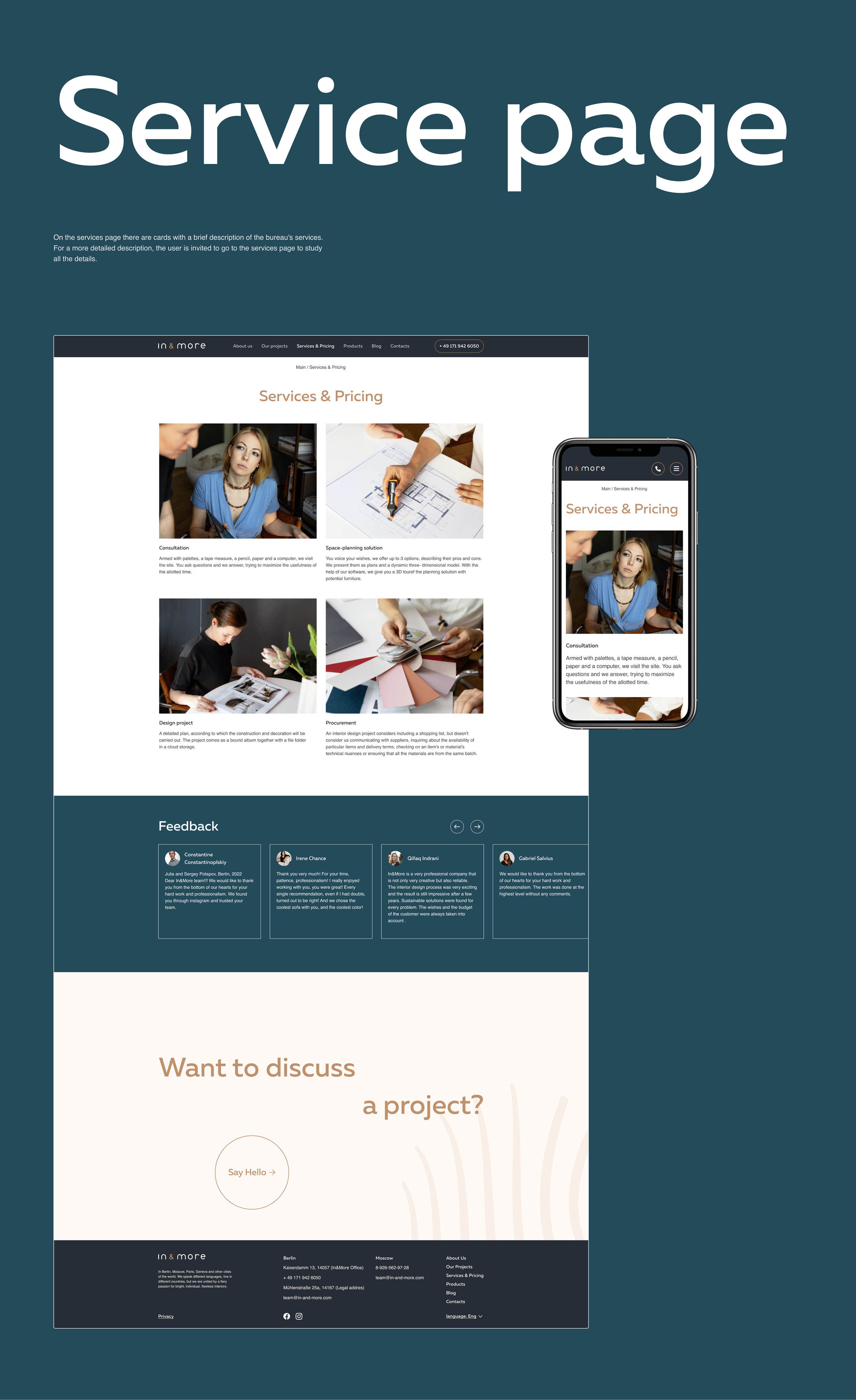 In & More – website of the design bureau — Изображение №9 — Интерфейсы на Dprofile