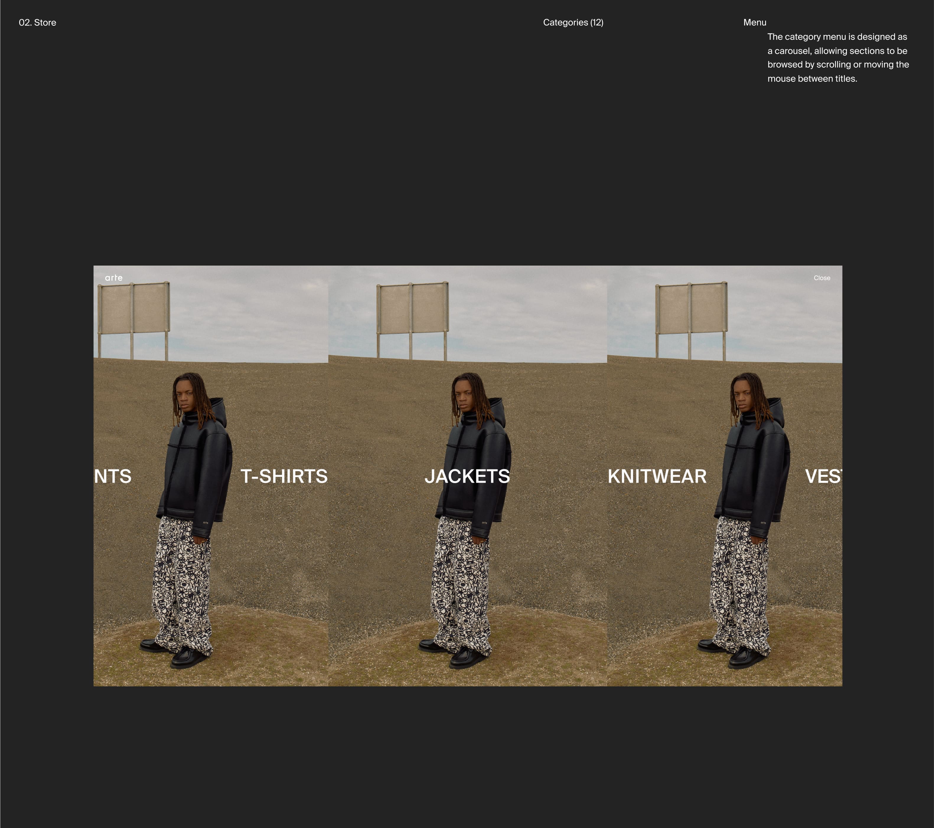 Arte Antwerp. Fashion Store — Изображение №6 — Интерфейсы, Анимация на Dprofile