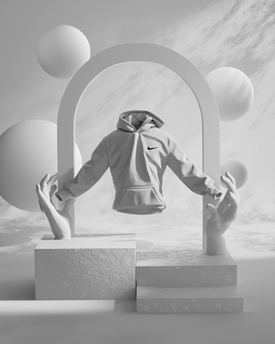 Концептуальная 3D-визуализация худи Nike — Изображение №5 — Графика, 3D на Dprofile