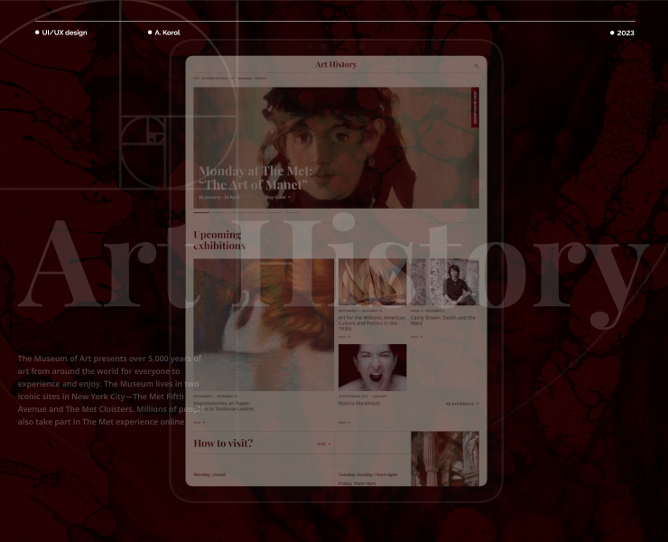 Art History | design concept — Интерфейсы на Dprofile