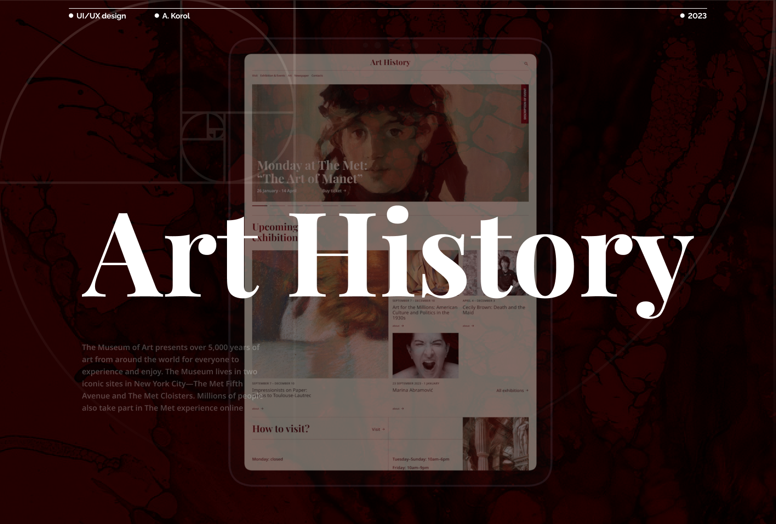 Art History | design concept — Изображение №1 — Интерфейсы на Dprofile