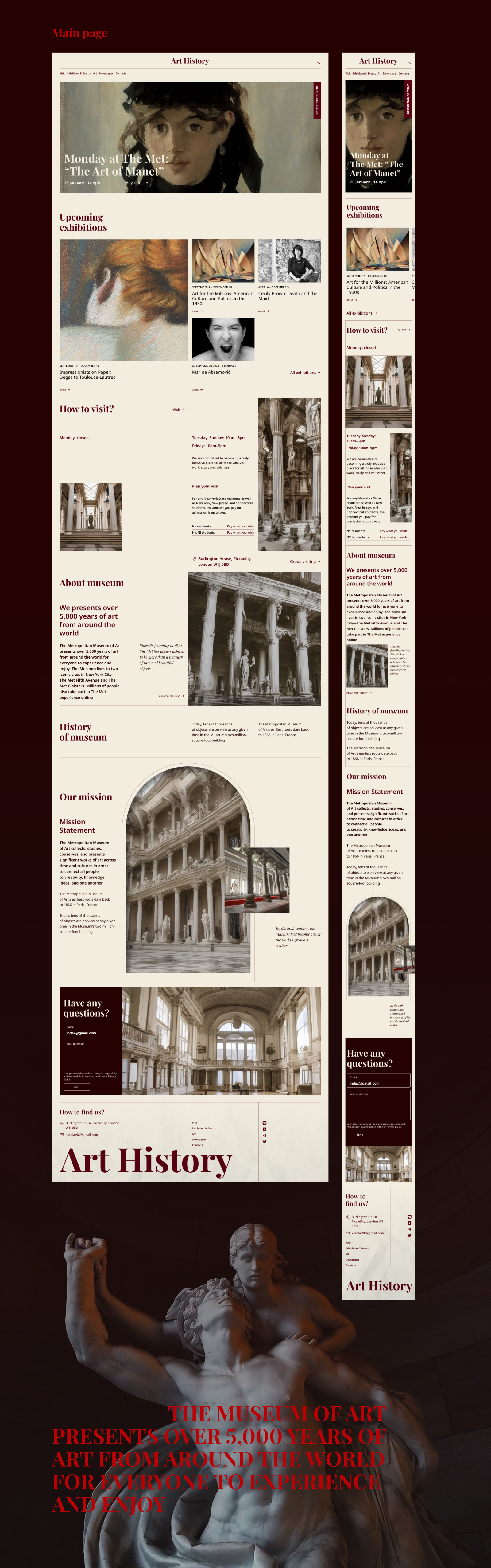 Art History | design concept — Изображение №2 — Интерфейсы на Dprofile