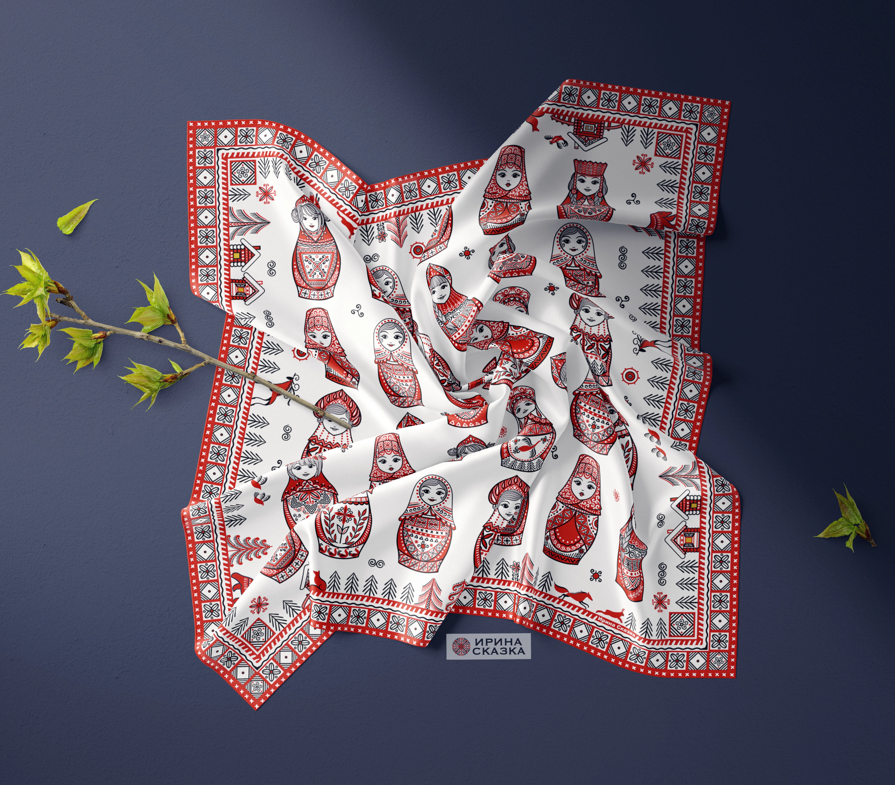 МАТРЁШКИ. Дизайн для платка — Изображение №5 — Иллюстрация, Графика на Dprofile