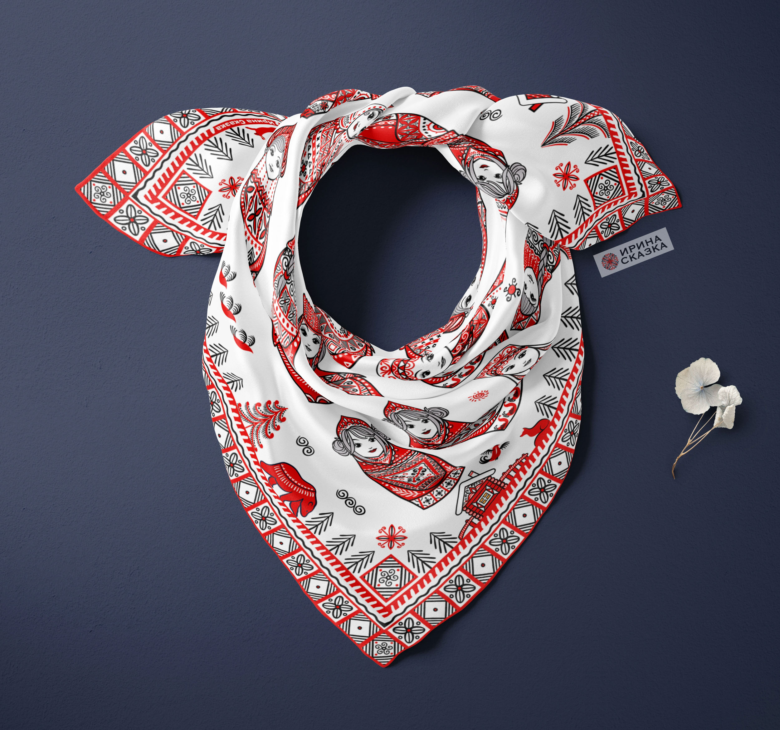 МАТРЁШКИ. Дизайн для платка — Изображение №4 — Иллюстрация, Графика на Dprofile