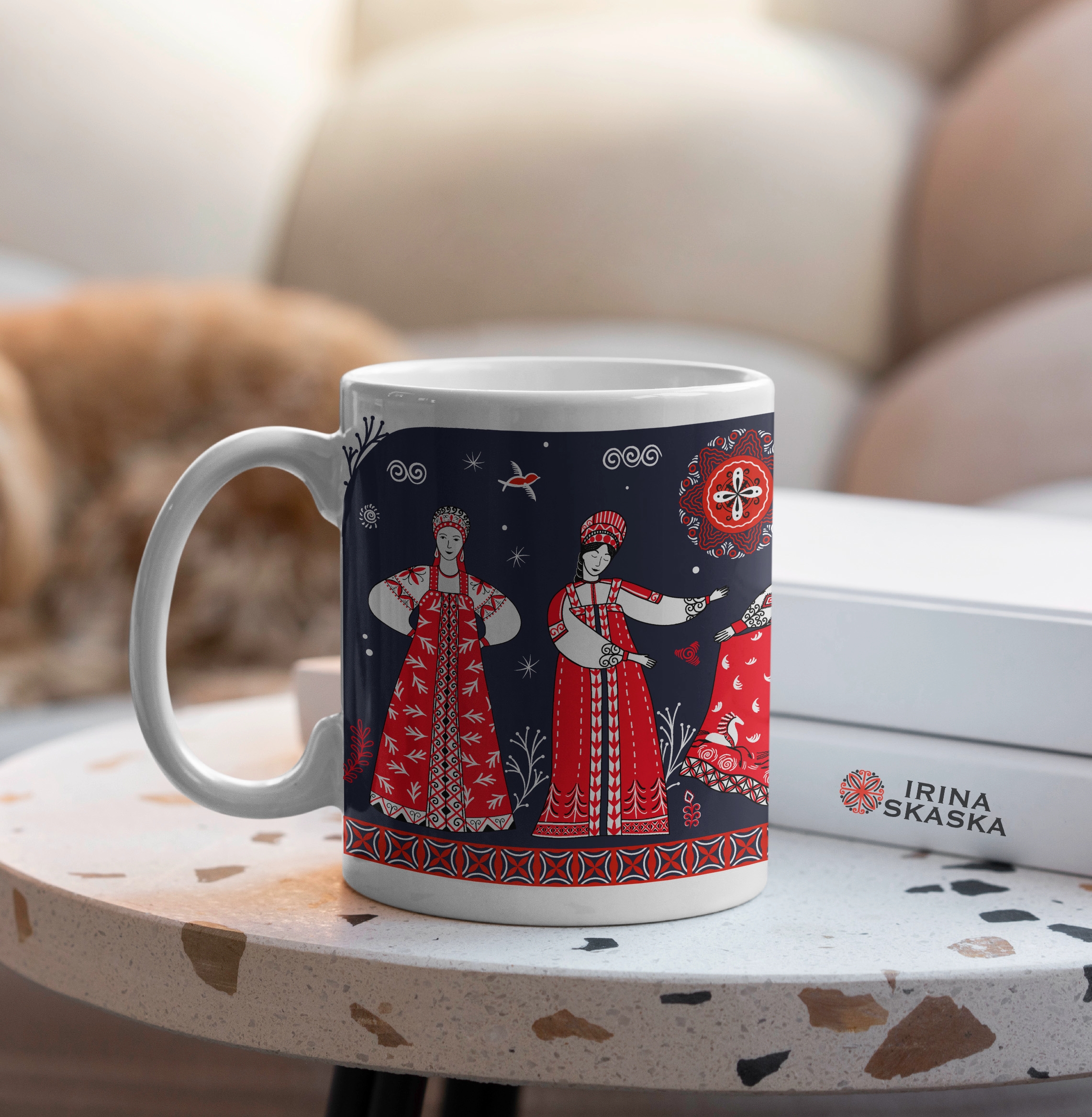 Иллюстрации для кружек в стиле мезенской росписи. — Изображение №8 — Иллюстрация, Графика на Dprofile