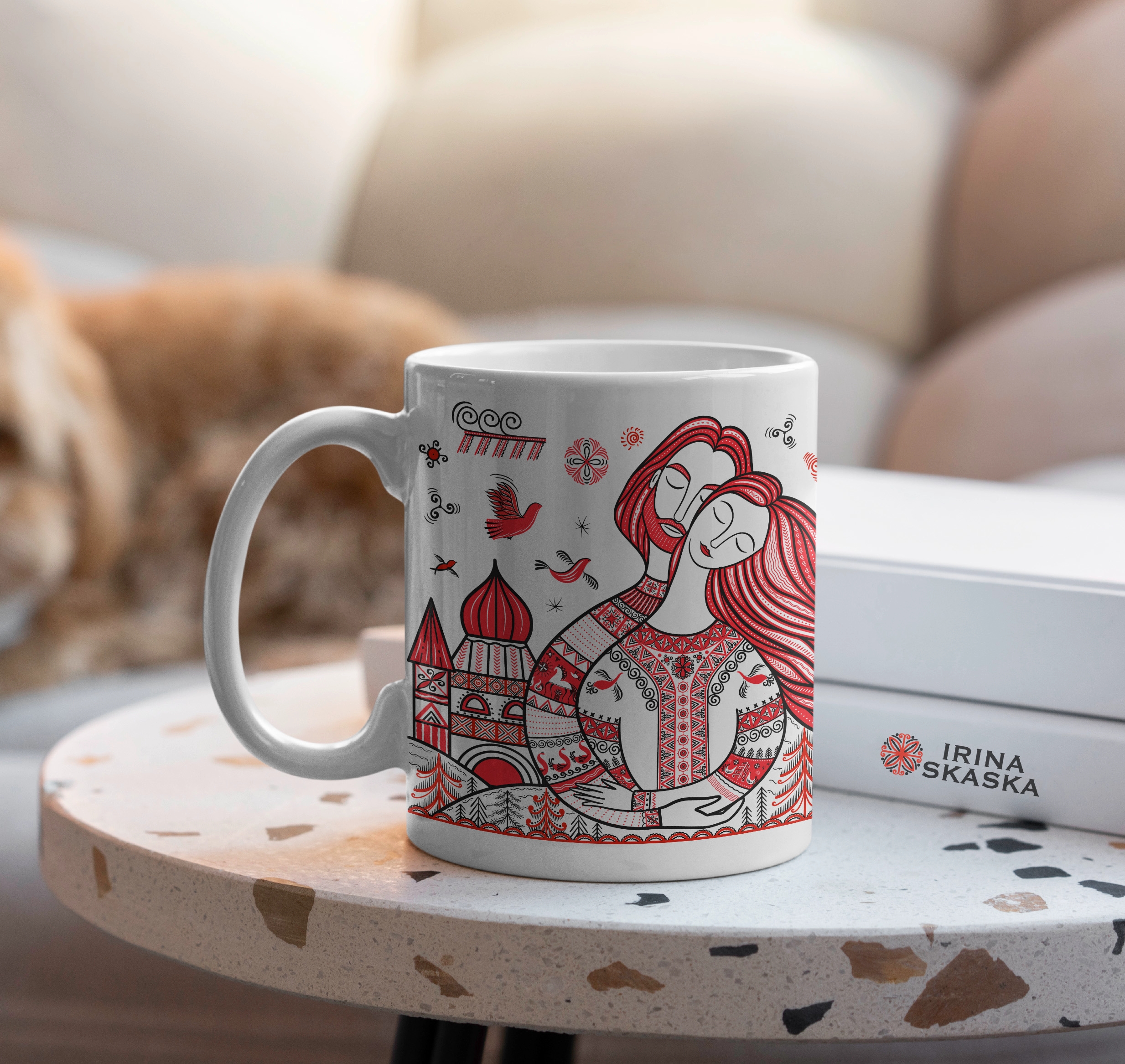 Иллюстрации для кружек в стиле мезенской росписи. — Изображение №16 — Иллюстрация, Графика на Dprofile
