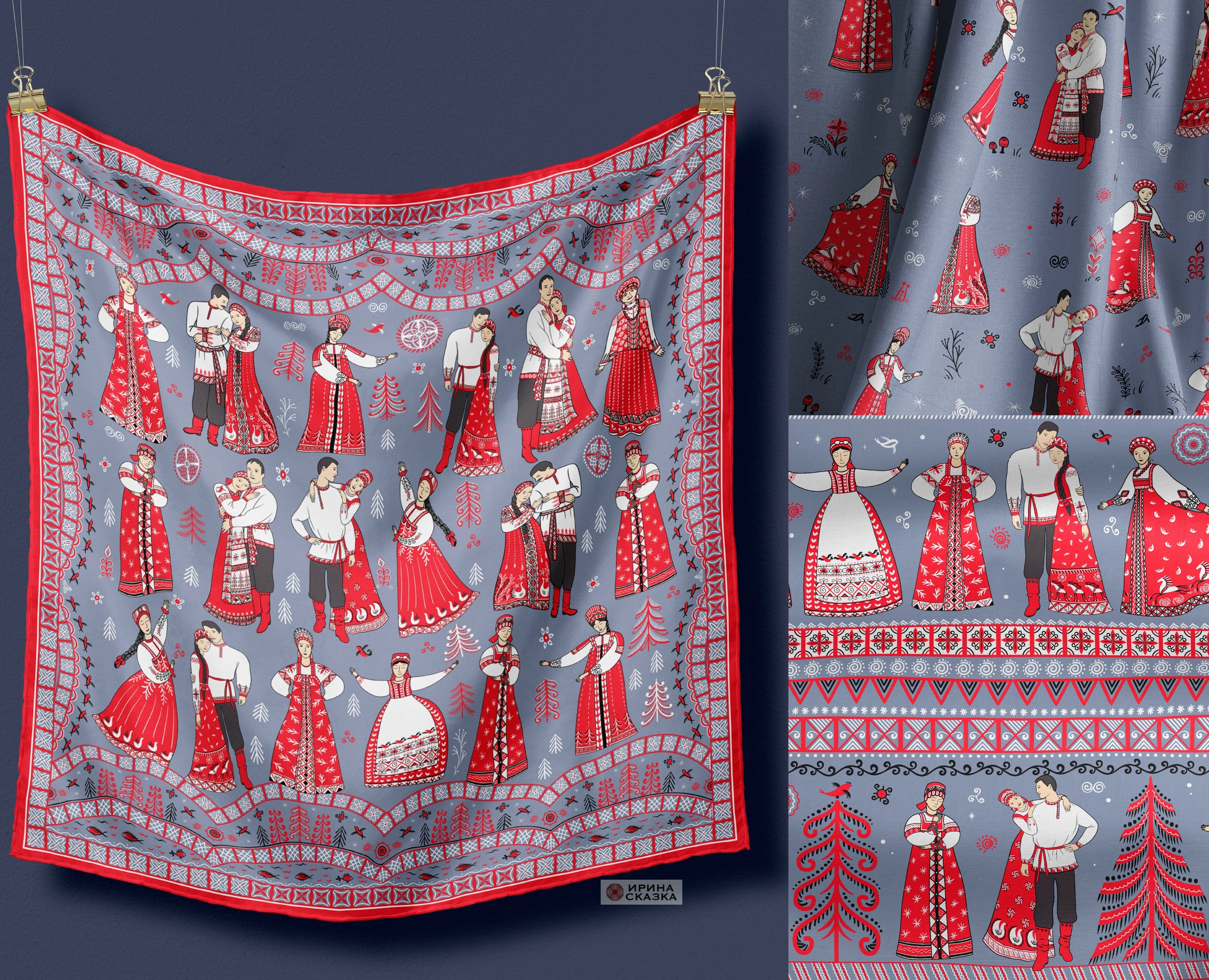 ХОРОВОД. Мезенские мотивы. — Брендинг, Иллюстрация на Dprofile