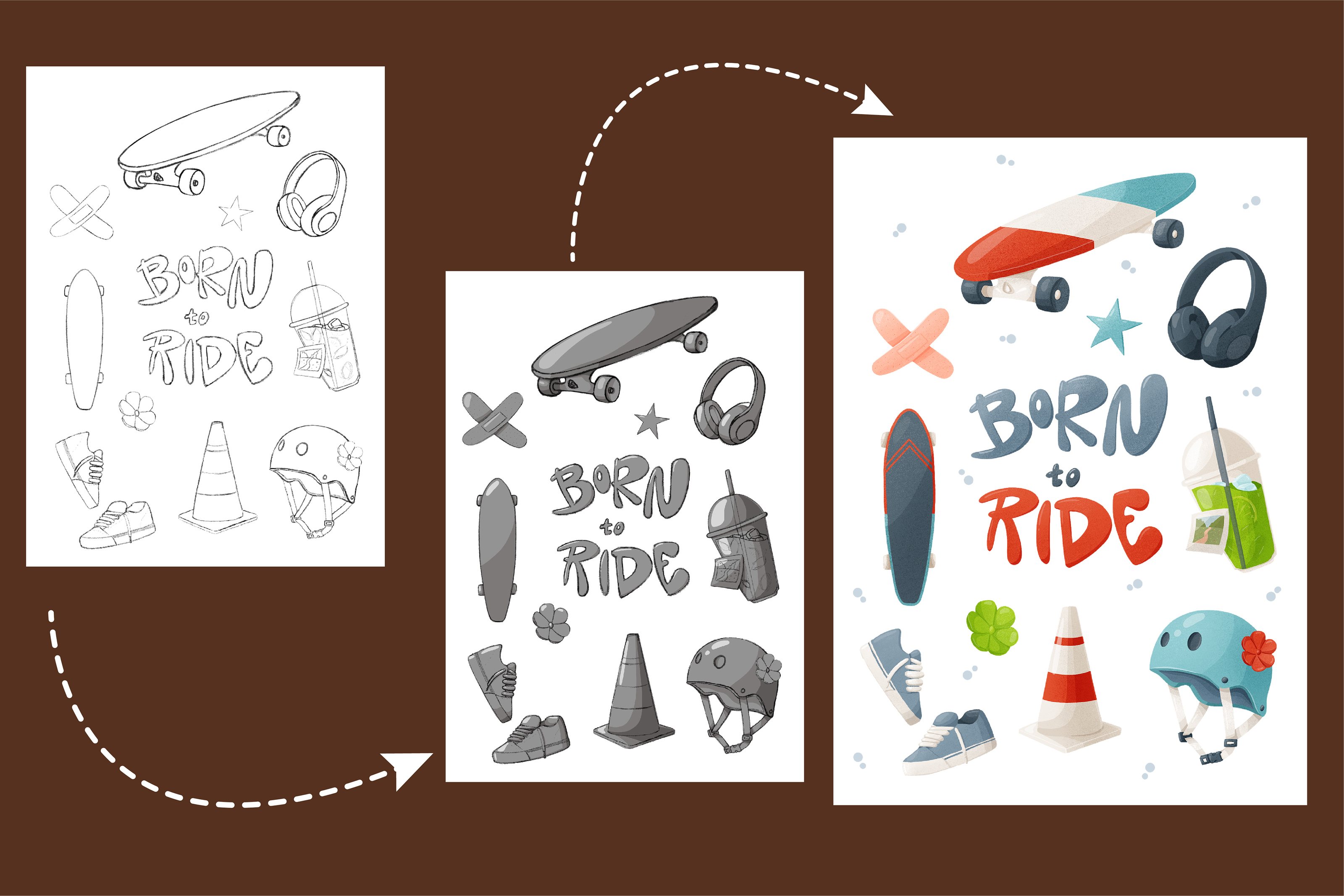 Longboard Sticker Pack — Изображение №5 — Иллюстрация на Dprofile
