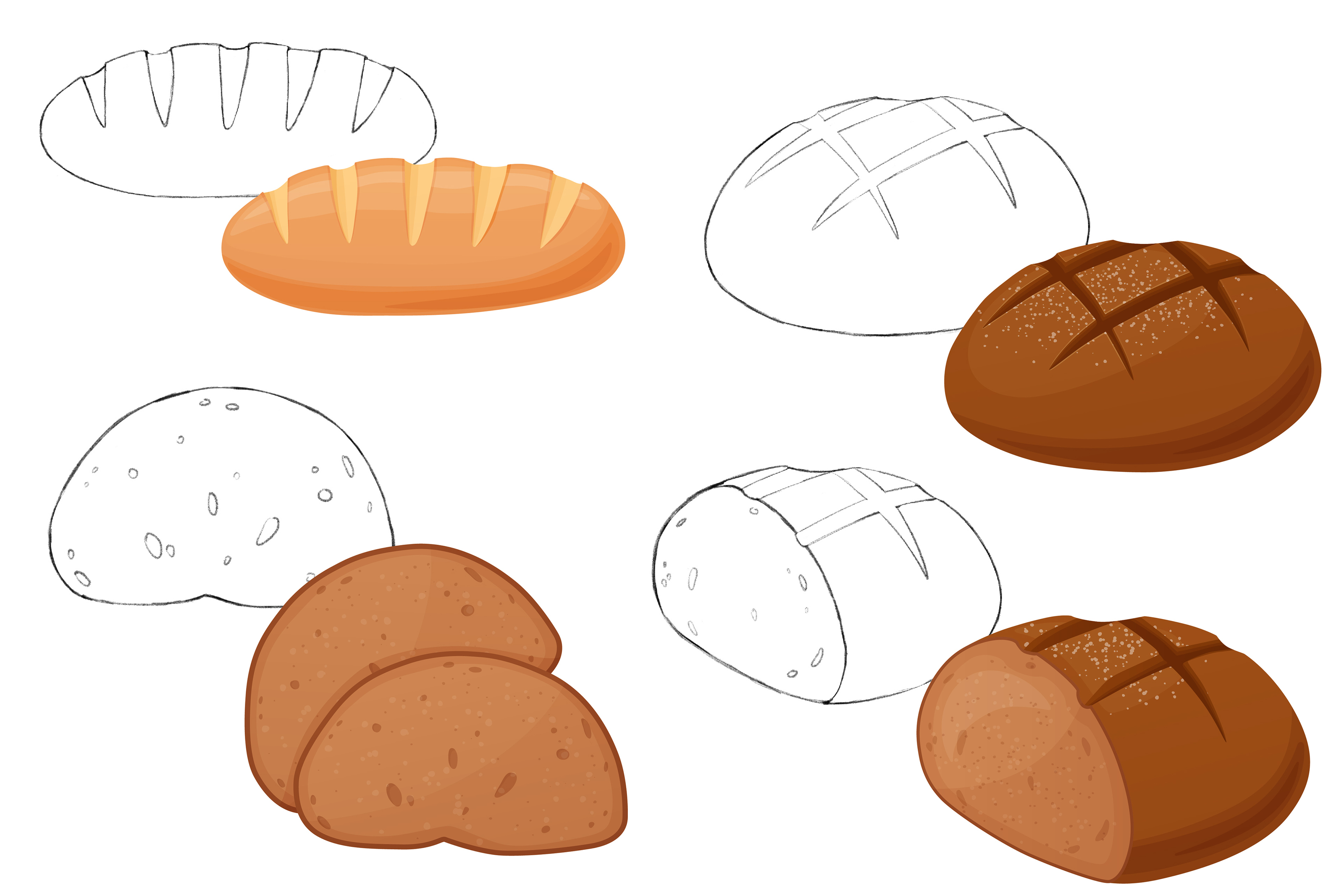 Bakery vector illustrations — Изображение №3 — Брендинг, Иллюстрация на Dprofile