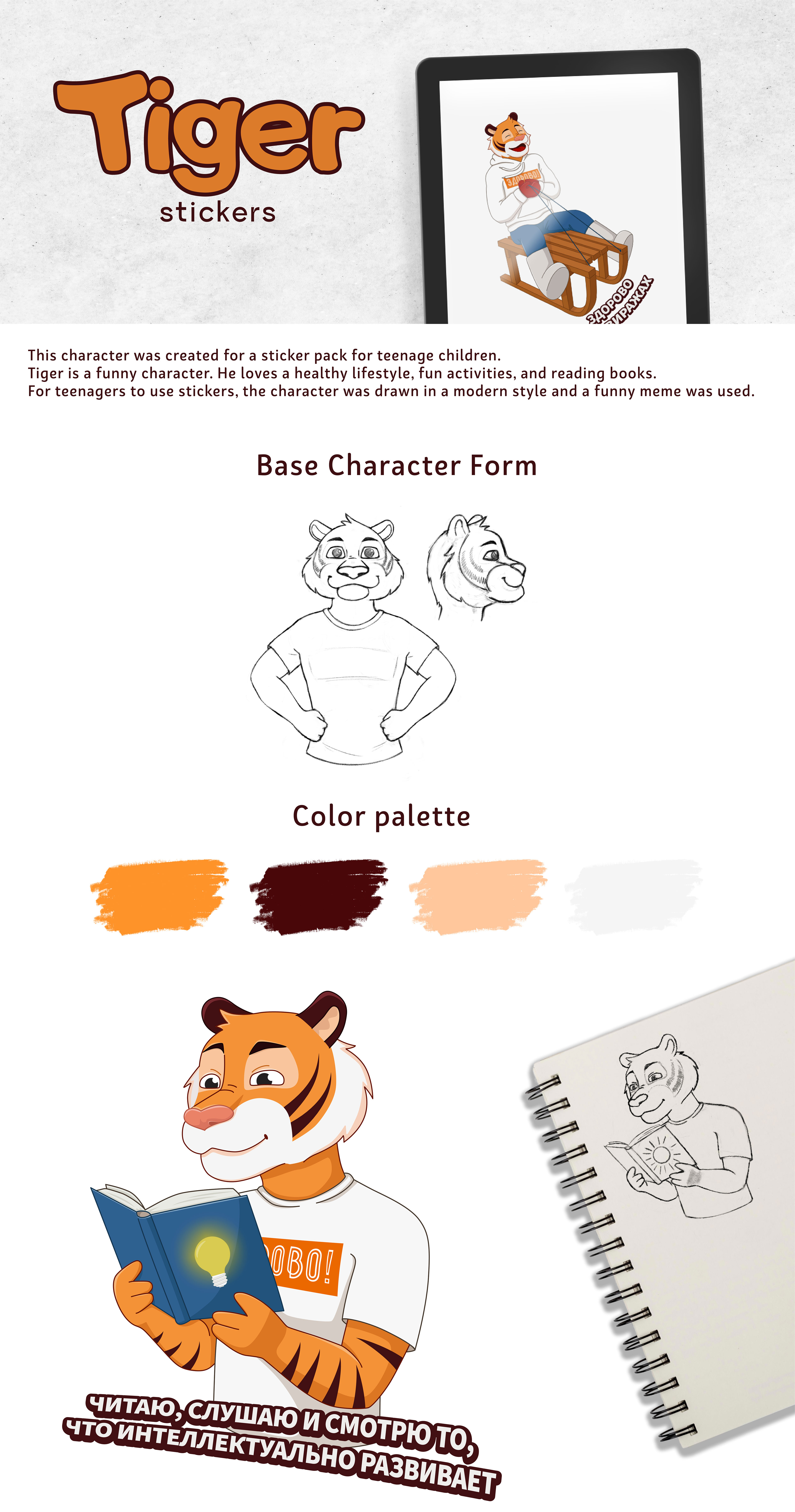 Tiger stickers — Изображение №1 — Иллюстрация на Dprofile