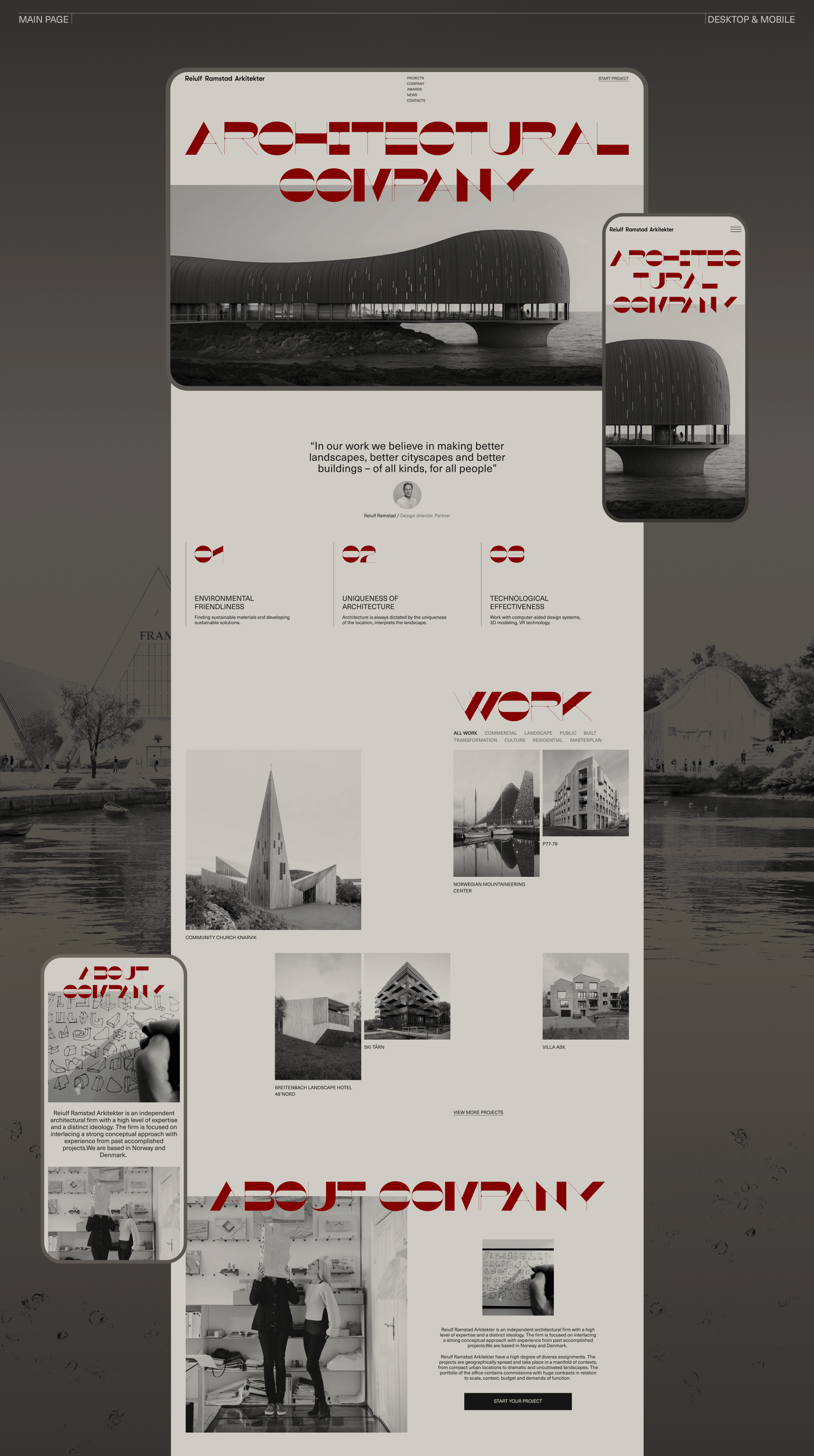 Reiulf Ramstad Arkitekter. Corporate Redesign — Изображение №2 — Интерфейсы, Брендинг на Dprofile