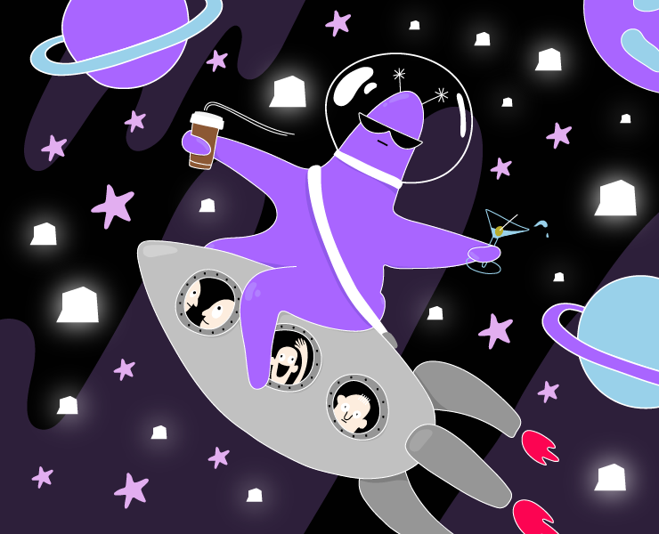 Иллюстрация для кофе-точки форума недвижимости «Движение» — Иллюстрация на Dprofile