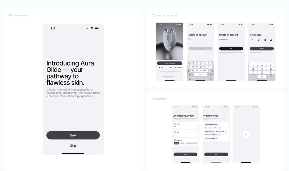 Aura glide mobile app — Изображение №4 — Интерфейсы на Dprofile