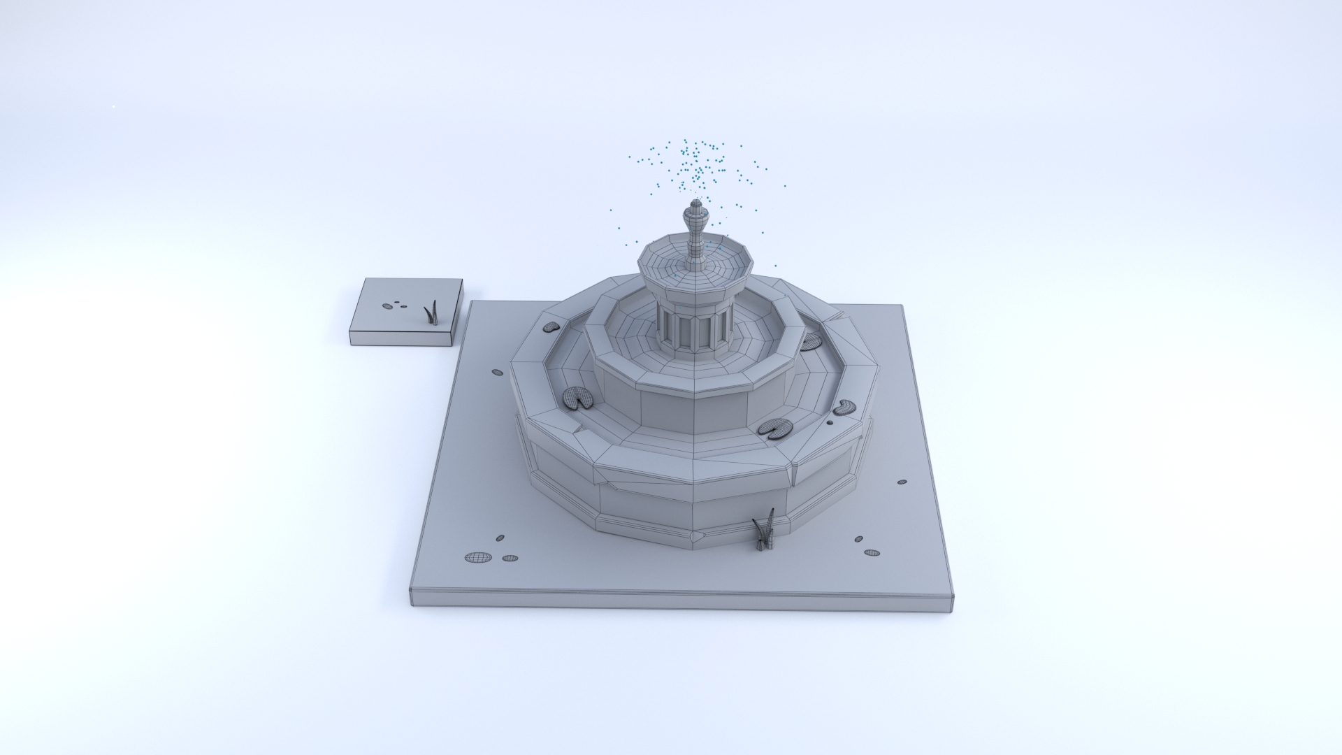 Стилизованный фонтан с анимацией — Изображение №1 — 3D на Dprofile