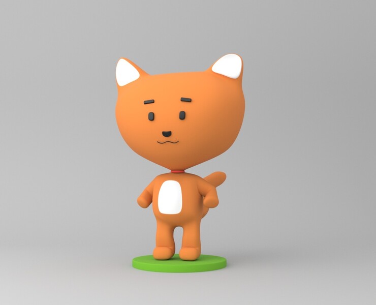 Стилизованный кот, анимация — 3D на Dprofile