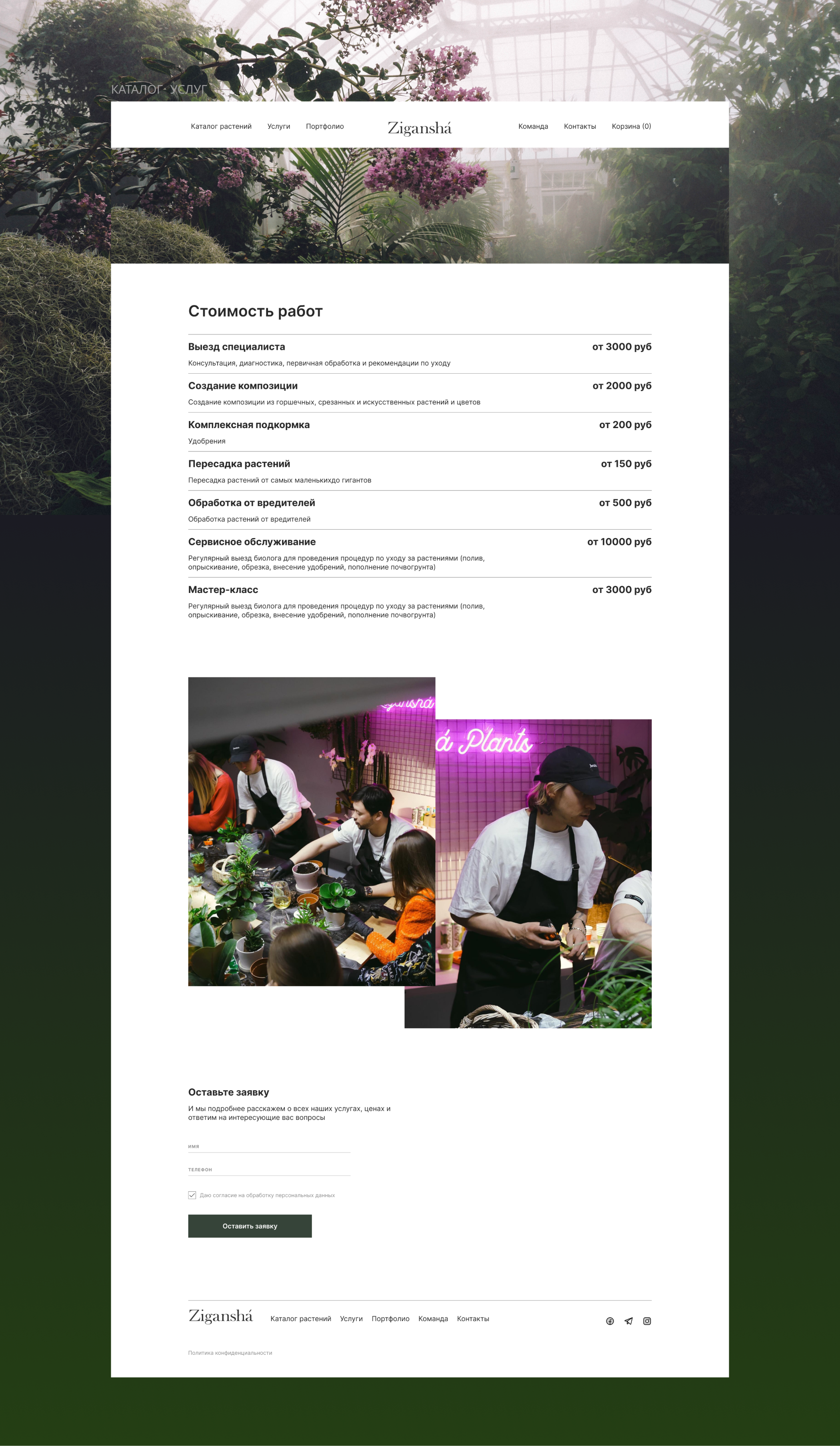 Zigansha Plants | Redesign website — Изображение №8 — Интерфейсы на Dprofile