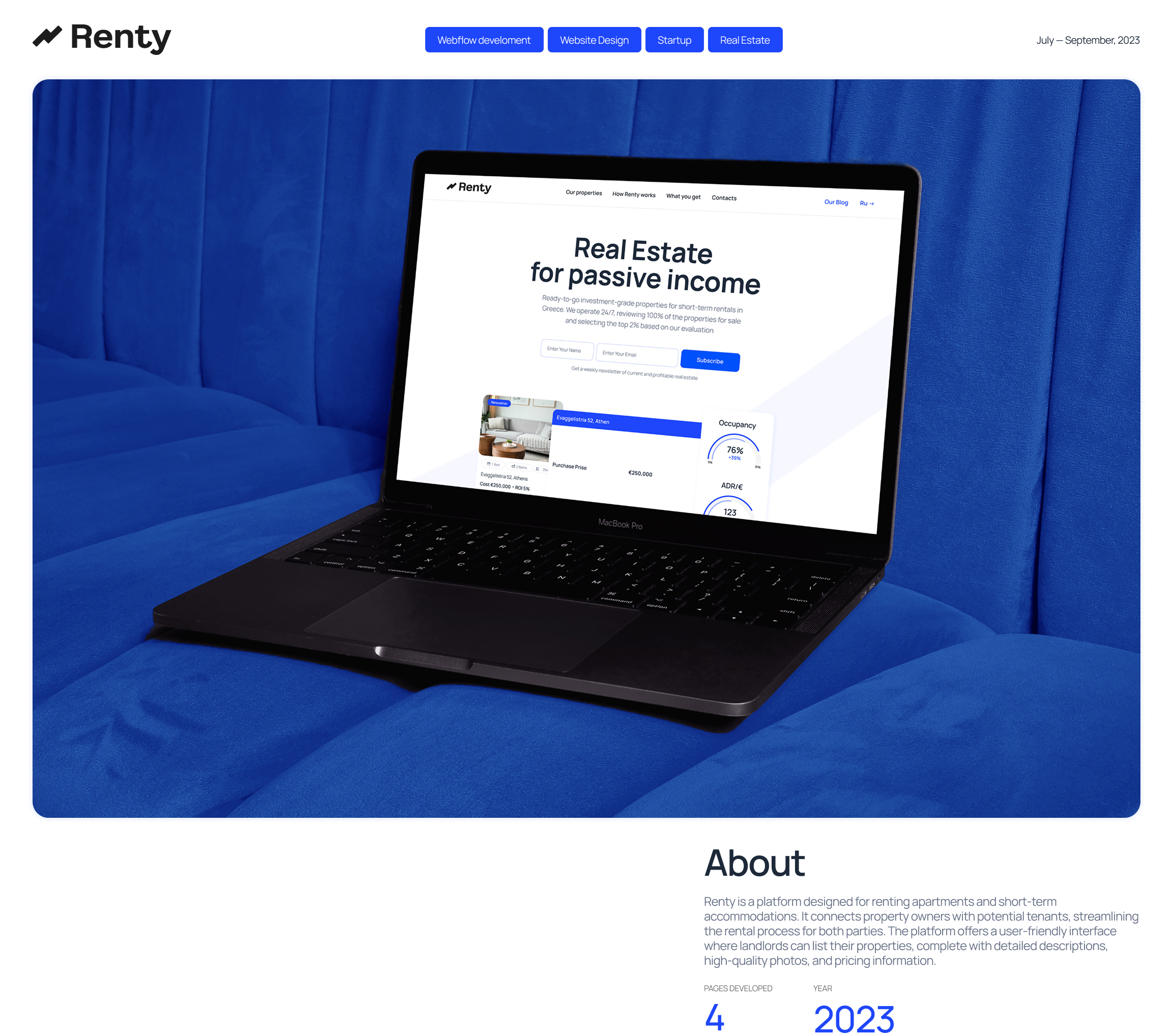 Веб-сайт для Renty — Изображение №1 — Интерфейсы, Брендинг на Dprofile