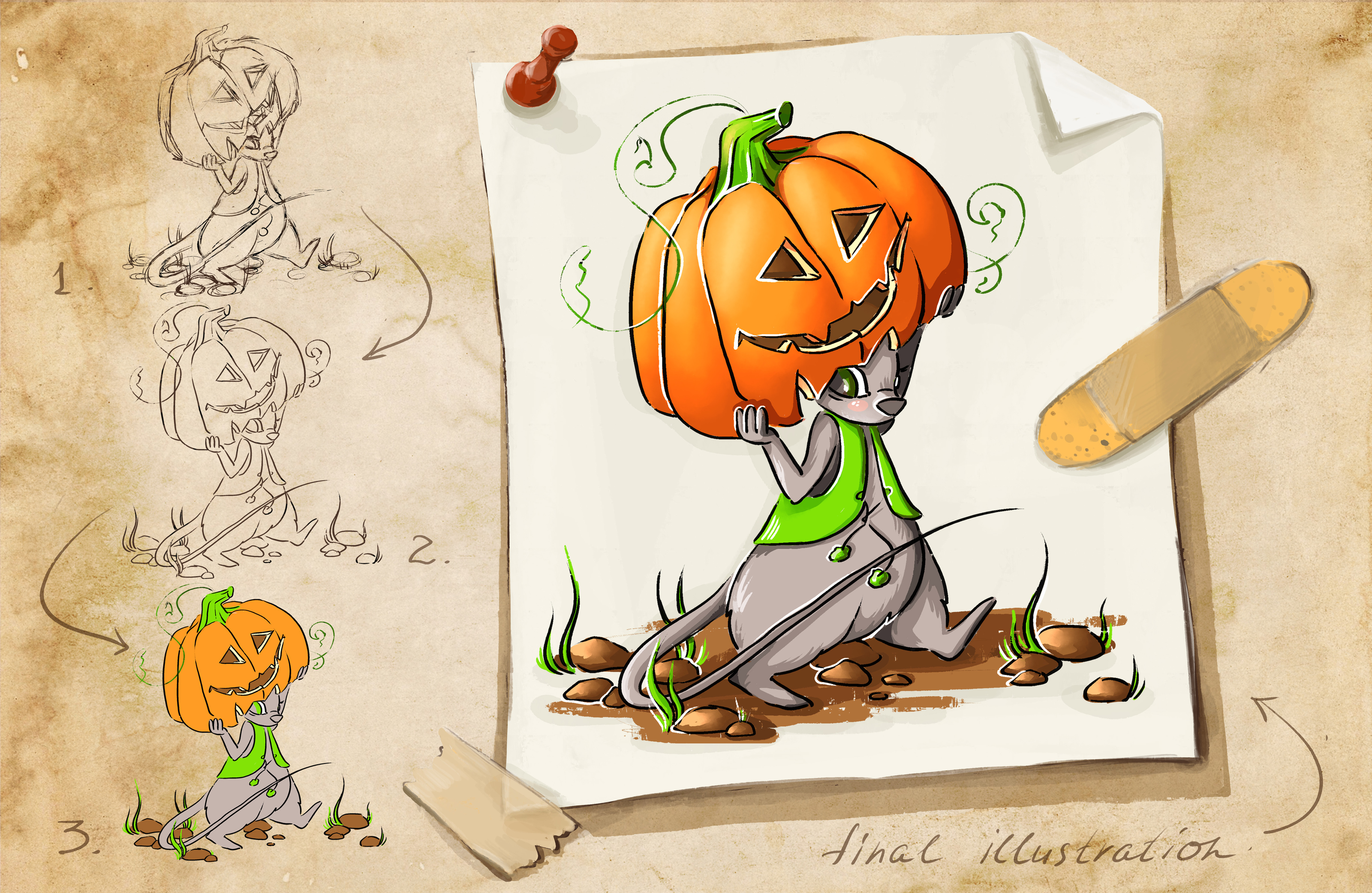 Halloween (Яркие тыковки и смешные мышки) — Изображение №2 — Иллюстрация на Dprofile