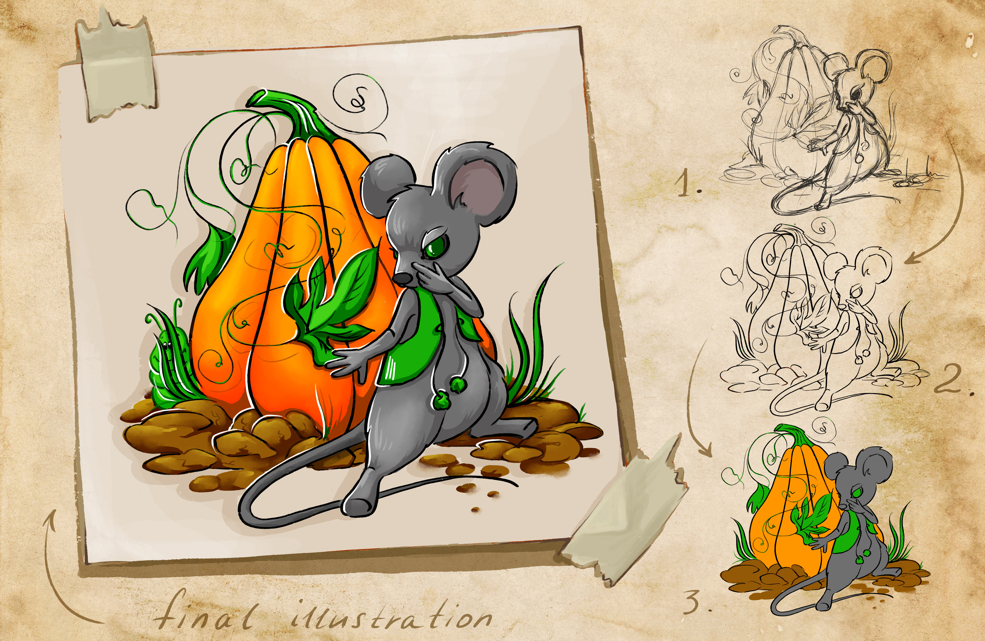 Halloween (Яркие тыковки и смешные мышки) — Изображение №3 — Иллюстрация на Dprofile