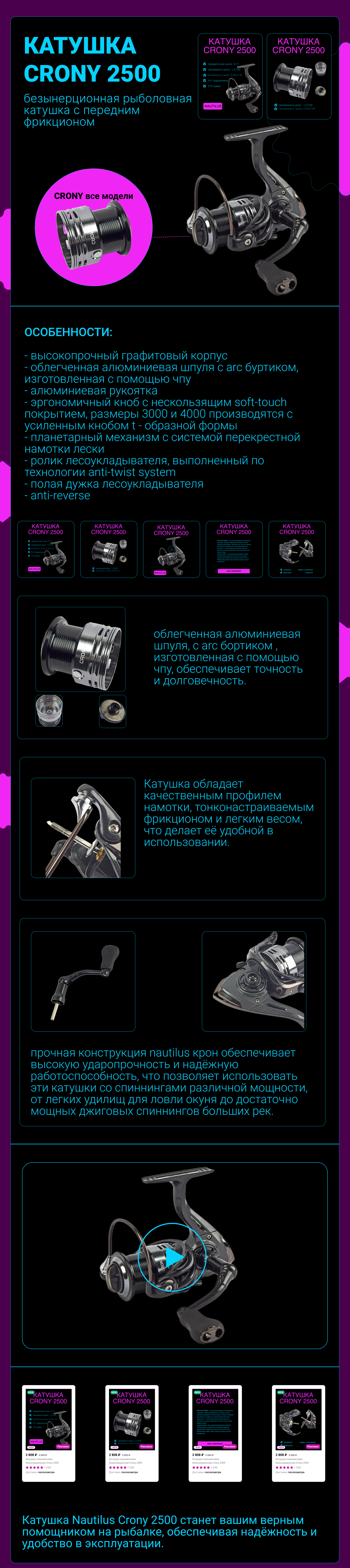 Карточка товара для Катушки CRONY 2500 — Изображение №10 — Маркетинг на Dprofile