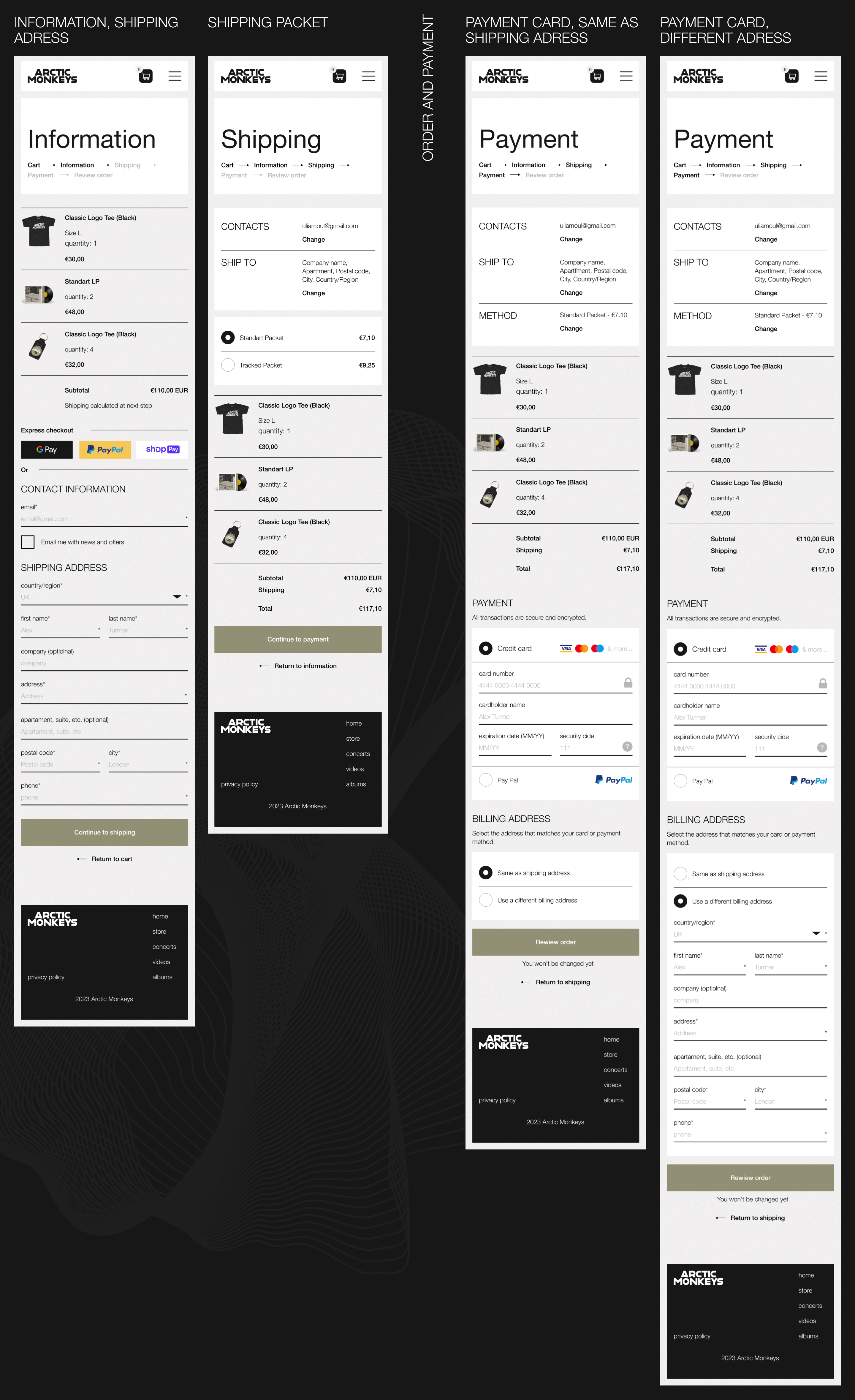 Arctic Monkeys - Website UX/UI Design — Изображение №11 — Интерфейсы на Dprofile