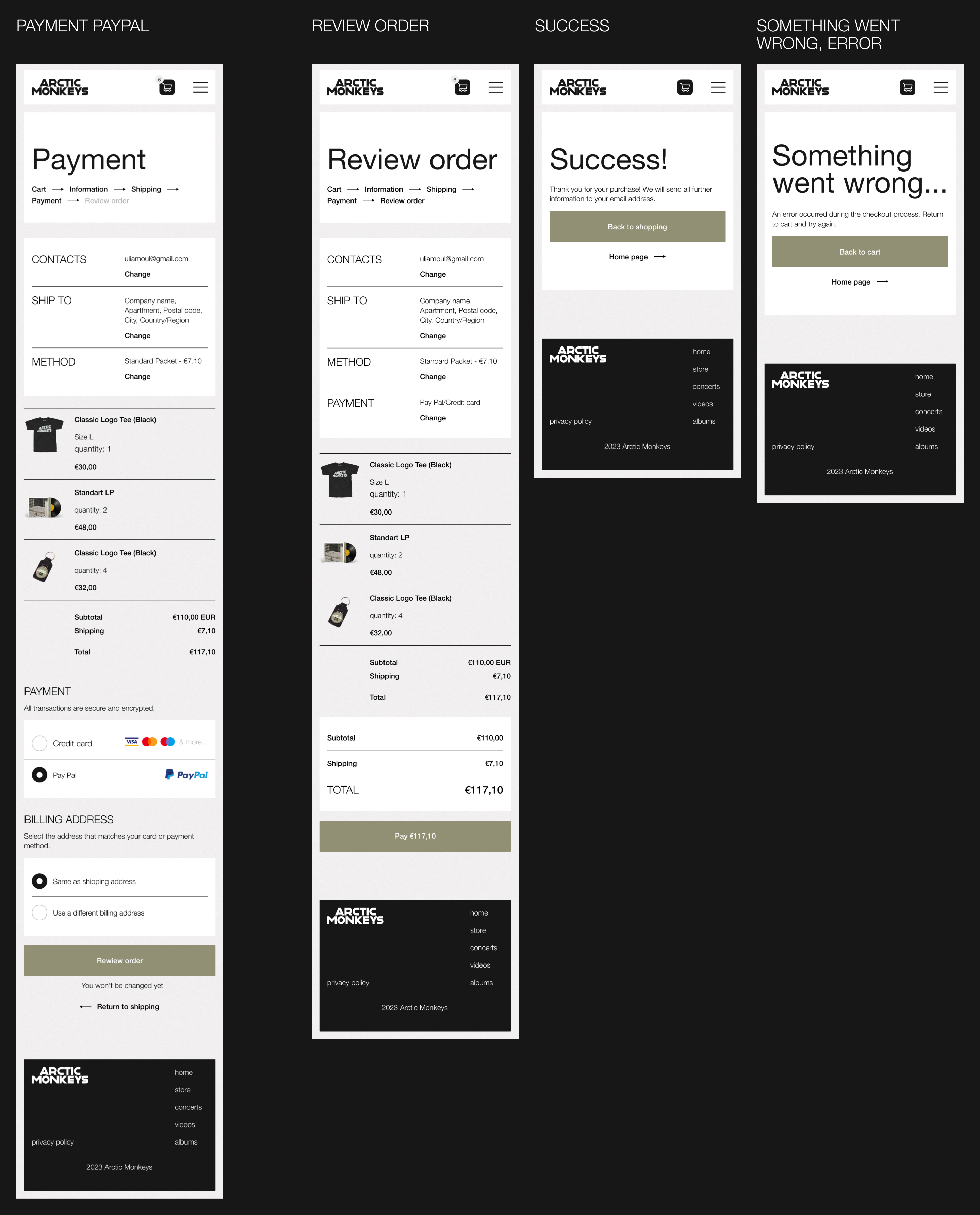 Arctic Monkeys - Website UX/UI Design — Изображение №12 — Интерфейсы на Dprofile