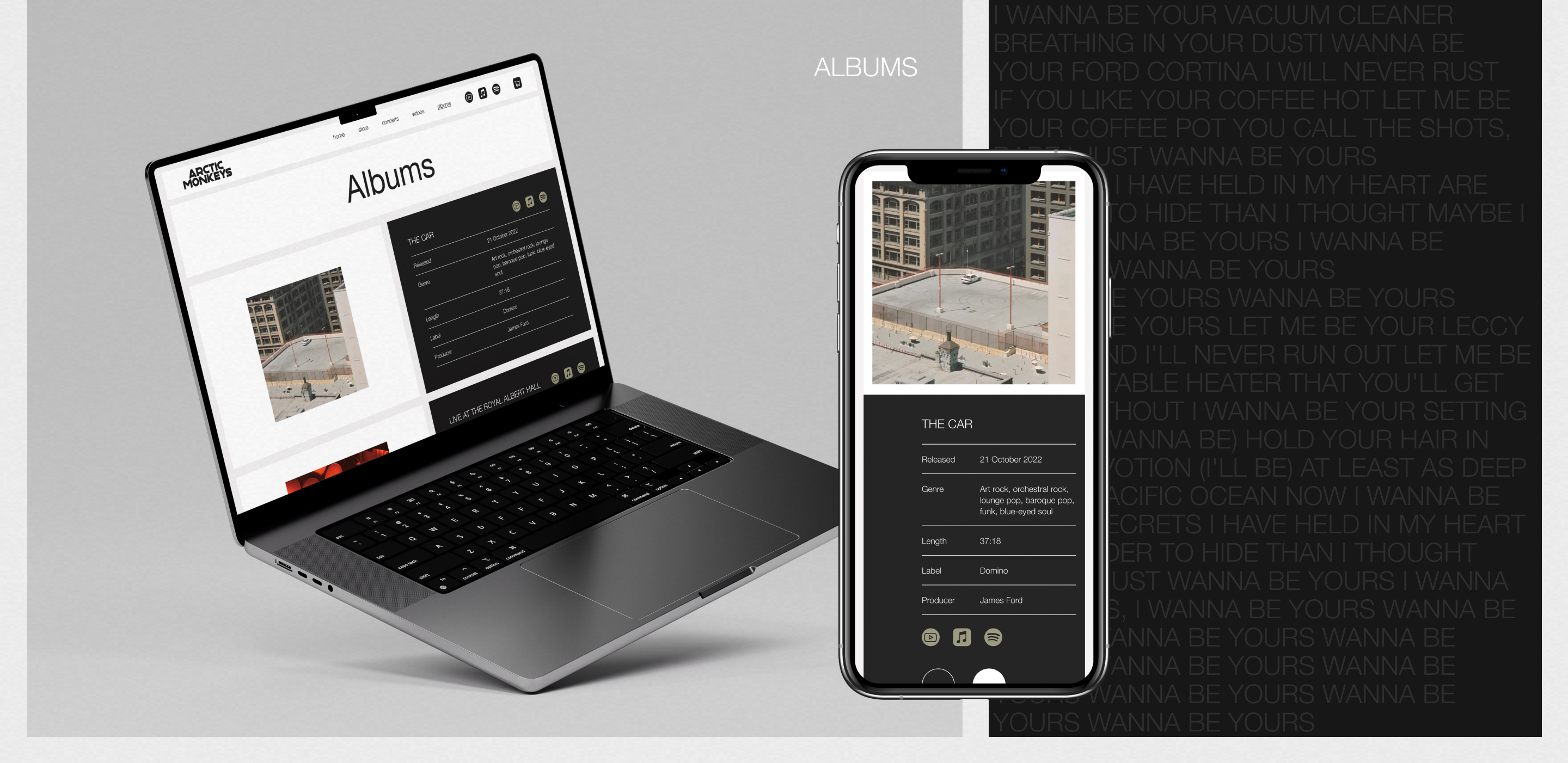 Arctic Monkeys - Website UX/UI Design — Изображение №14 — Интерфейсы на Dprofile