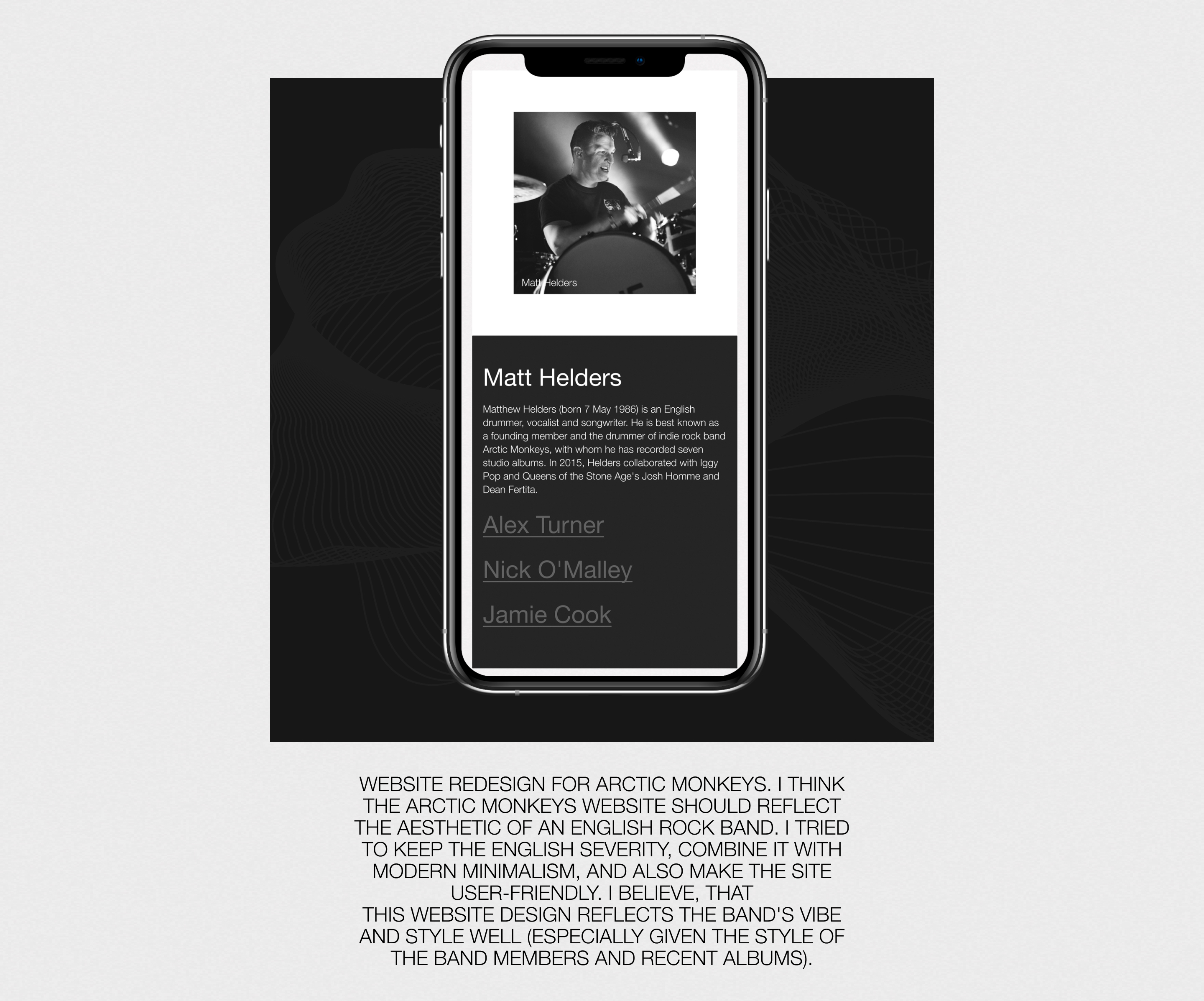 Arctic Monkeys - Website UX/UI Design — Изображение №16 — Интерфейсы на Dprofile
