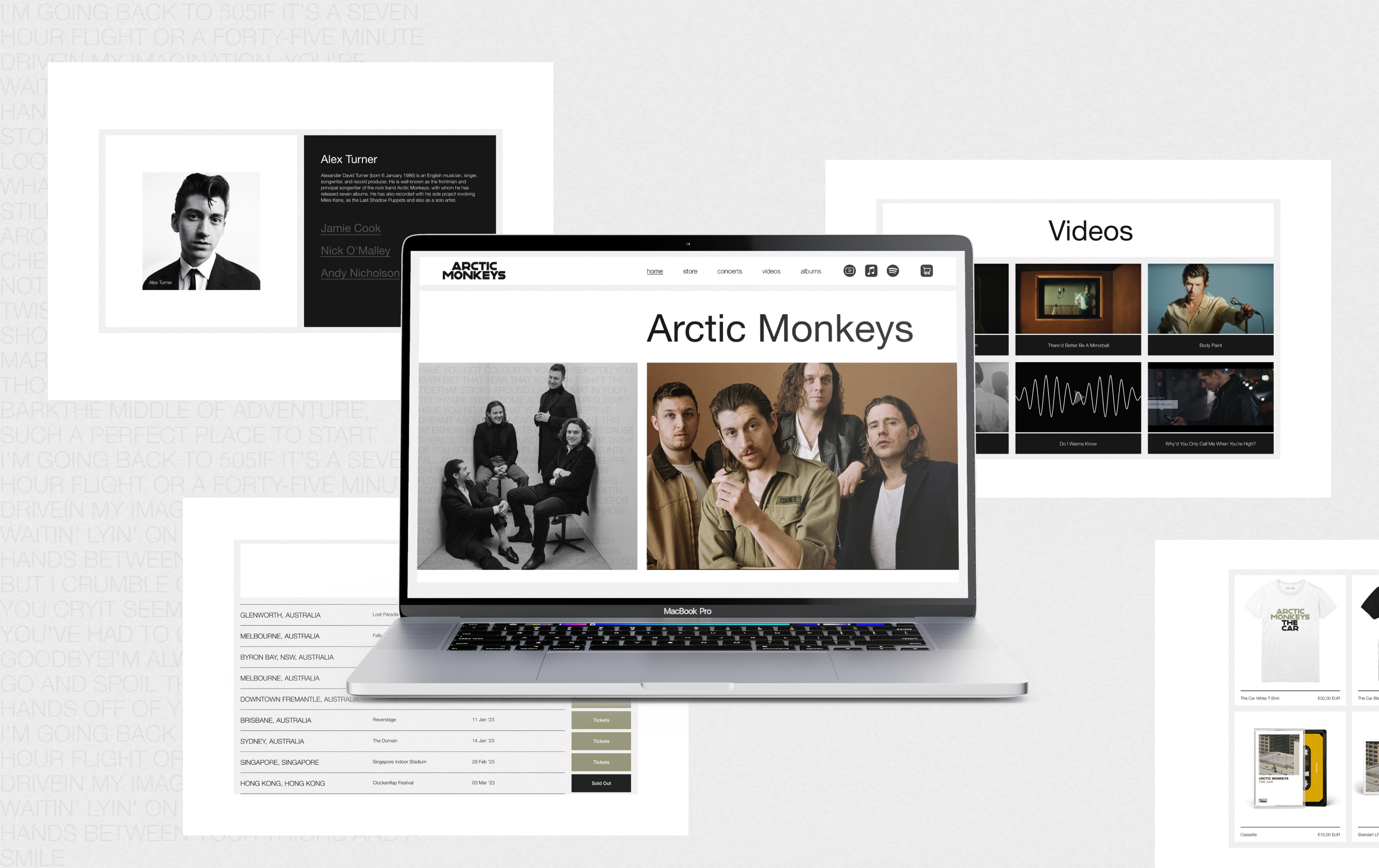 Arctic Monkeys - Website UX/UI Design — Изображение №7 — Интерфейсы на Dprofile