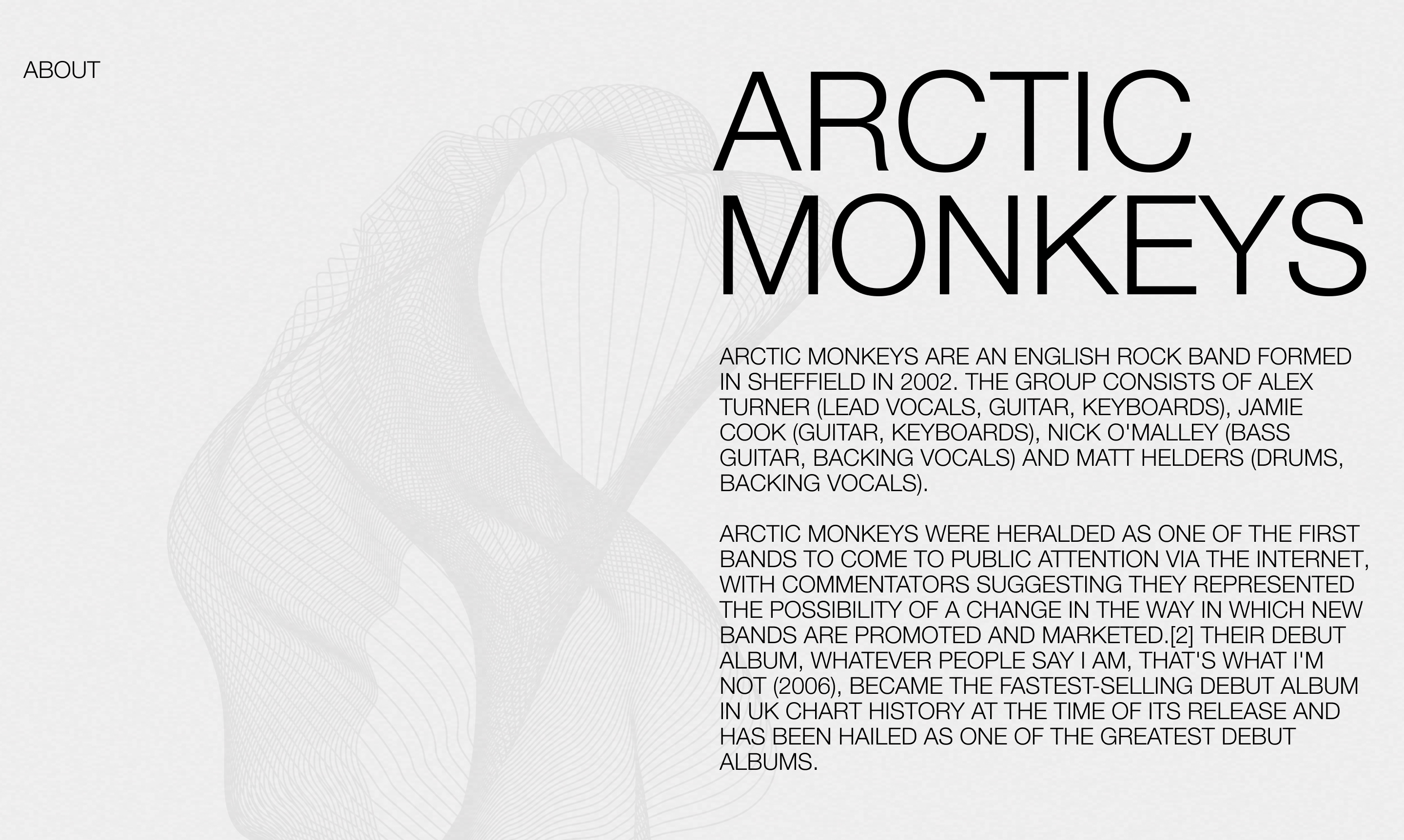 Arctic Monkeys - Website UX/UI Design — Изображение №2 — Интерфейсы на Dprofile