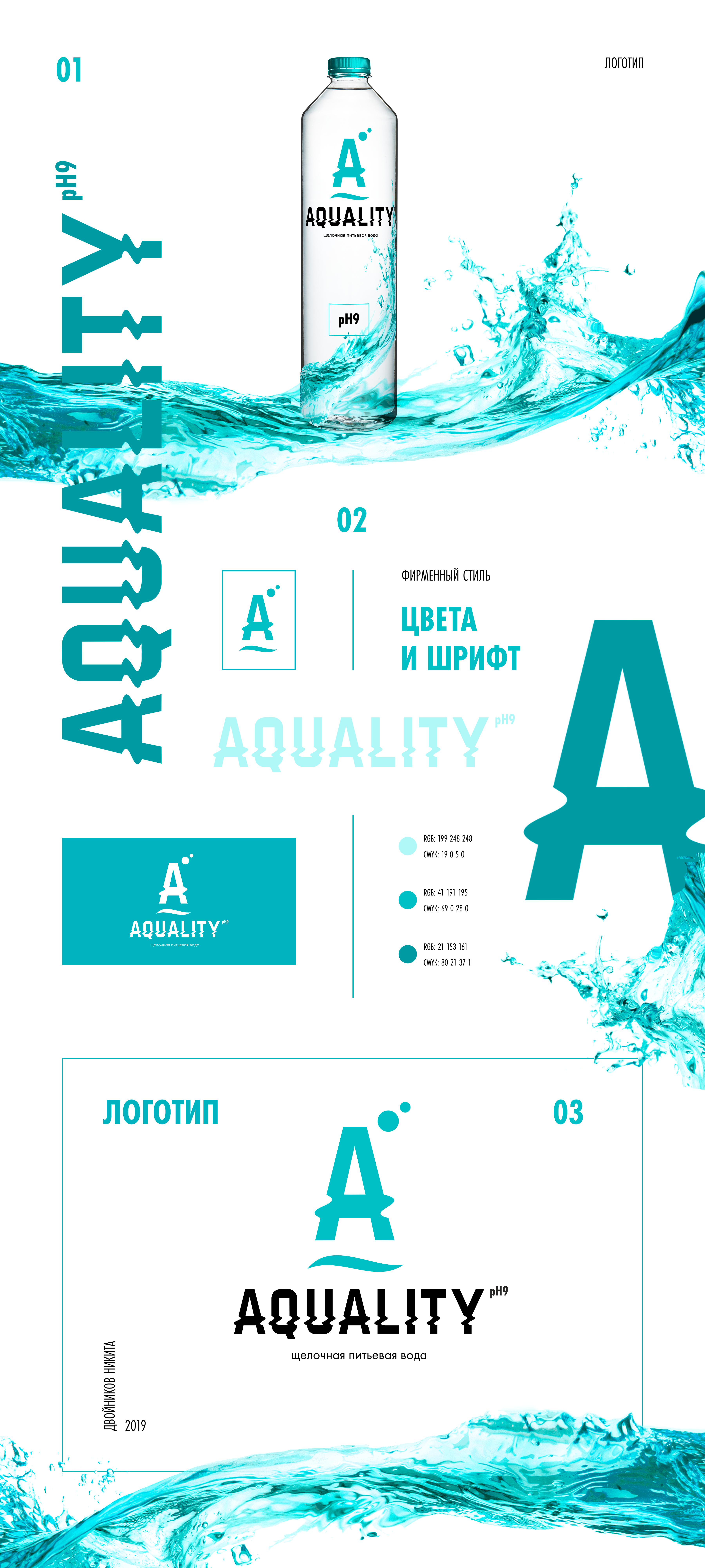 Щелочная вода «Aquality» — Нейминг, фирменный стиль, сайт — Изображение №1 — Брендинг, Анимация на Dprofile