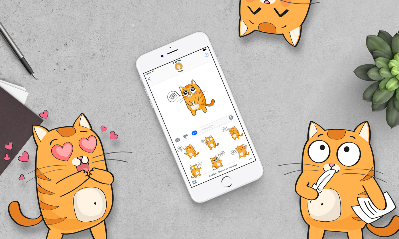 Cute cat stickers — Изображение №3 — Иллюстрация, Графика на Dprofile