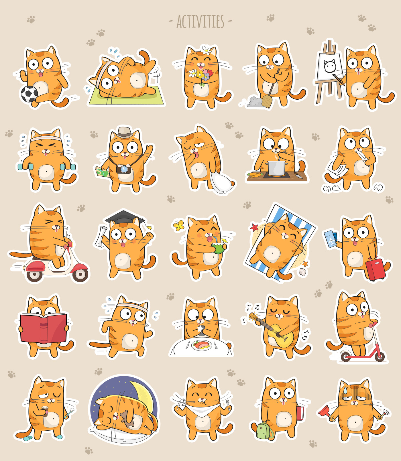 Cute cat stickers — Изображение №4 — Иллюстрация, Графика на Dprofile
