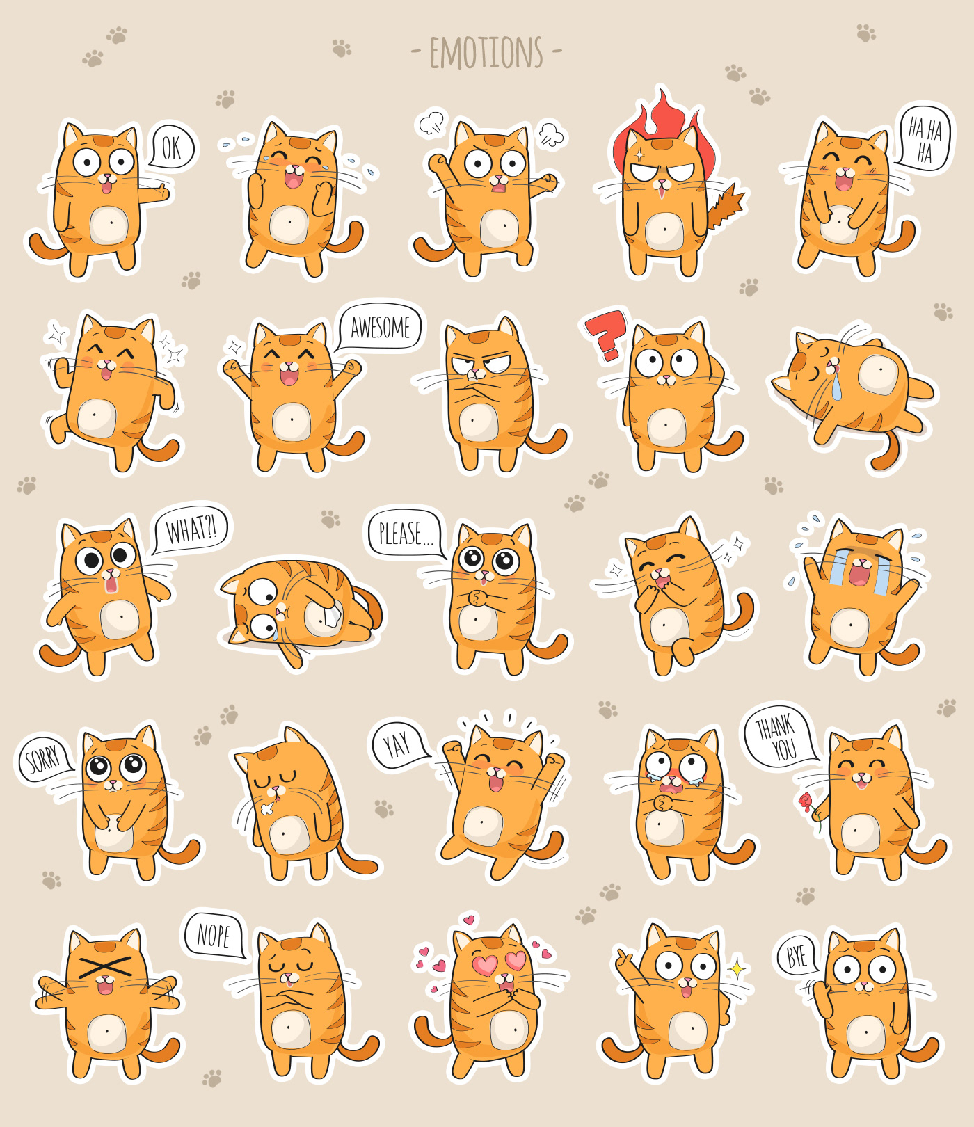 Cute cat stickers — Изображение №2 — Иллюстрация, Графика на Dprofile