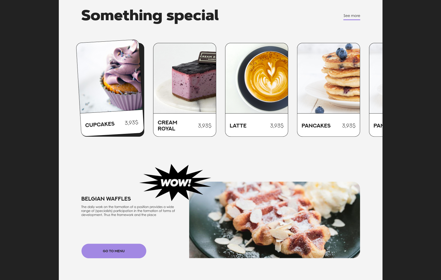 YOUTH / лендинг для кафе — Изображение №6 — Интерфейсы, Брендинг на Dprofile