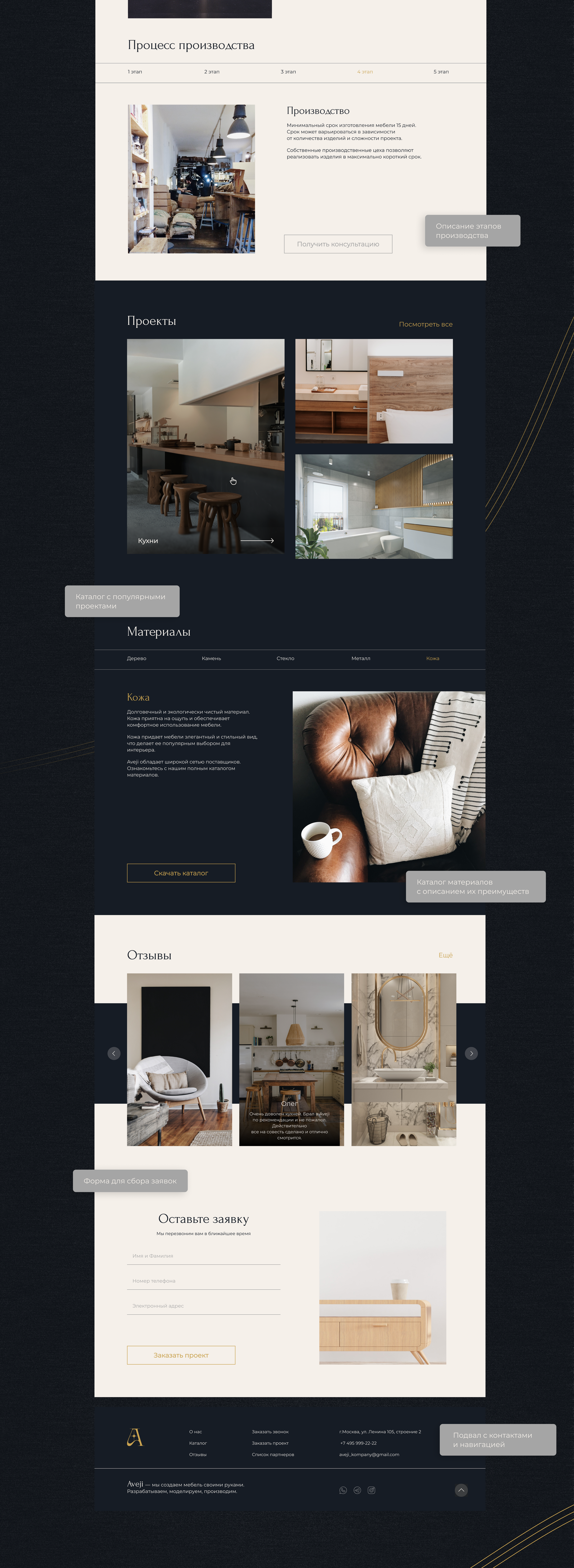 Landing E-commerce| Furniture | Aveji landing page — Изображение №5 — Интерфейсы на Dprofile