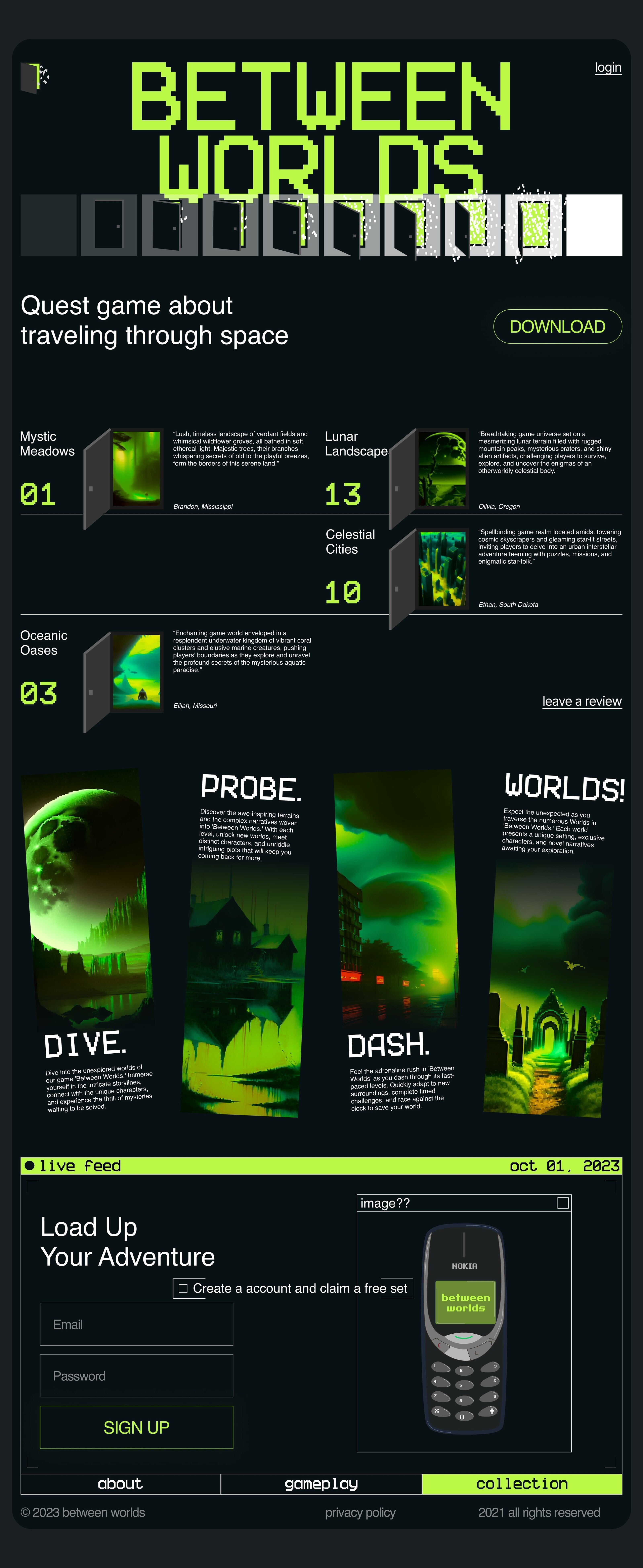 Videogame - Landing page — Изображение №2 — Иллюстрация, Интерфейсы на Dprofile
