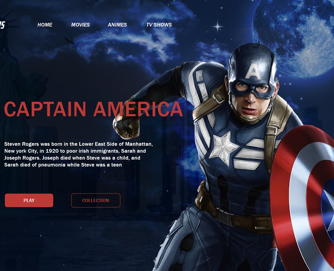 Лендинг Captain America — Интерфейсы на Dprofile