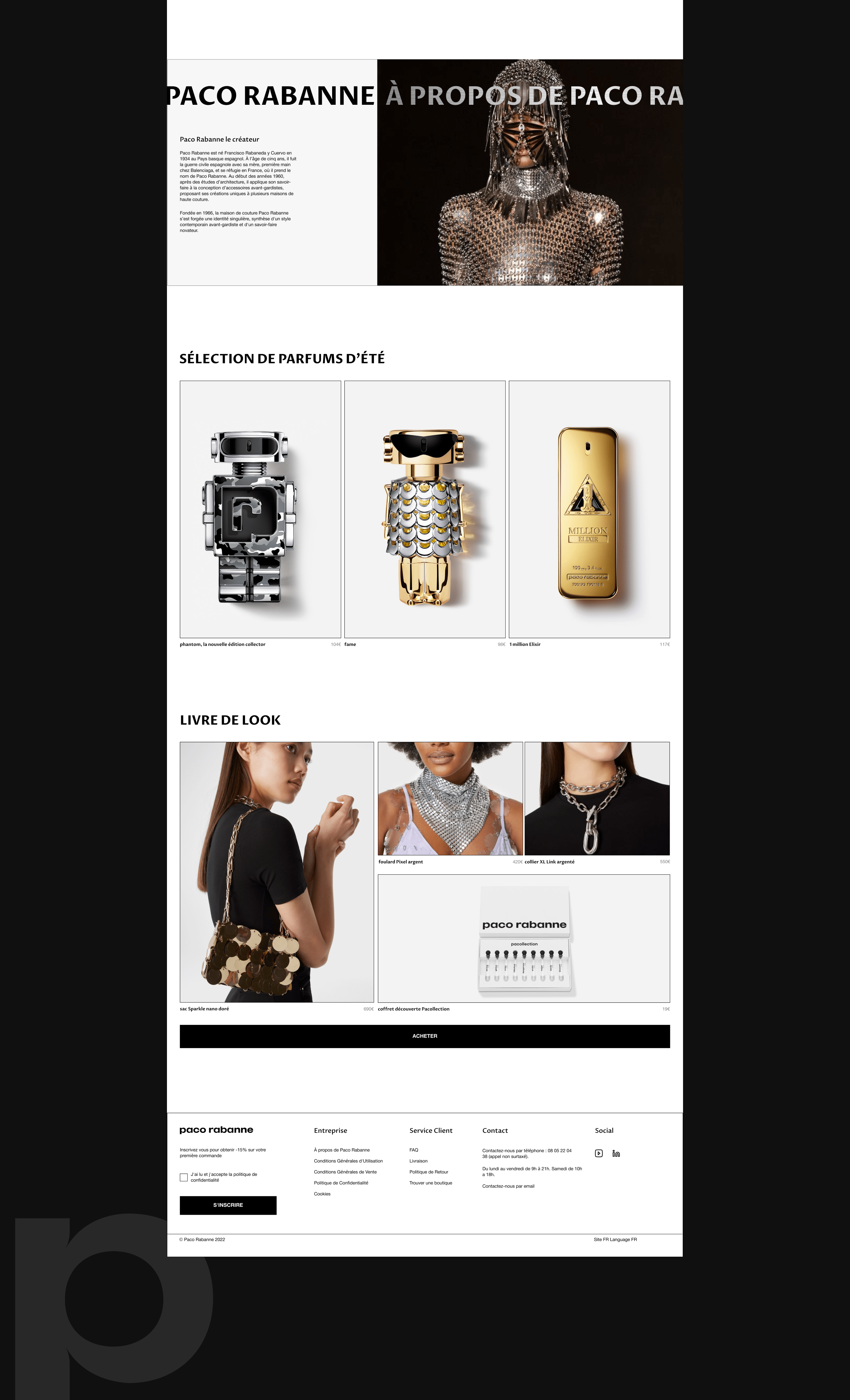 PACO RABANNE | E-commerce |Redesign | — Изображение №3 — Интерфейсы, Графика на Dprofile