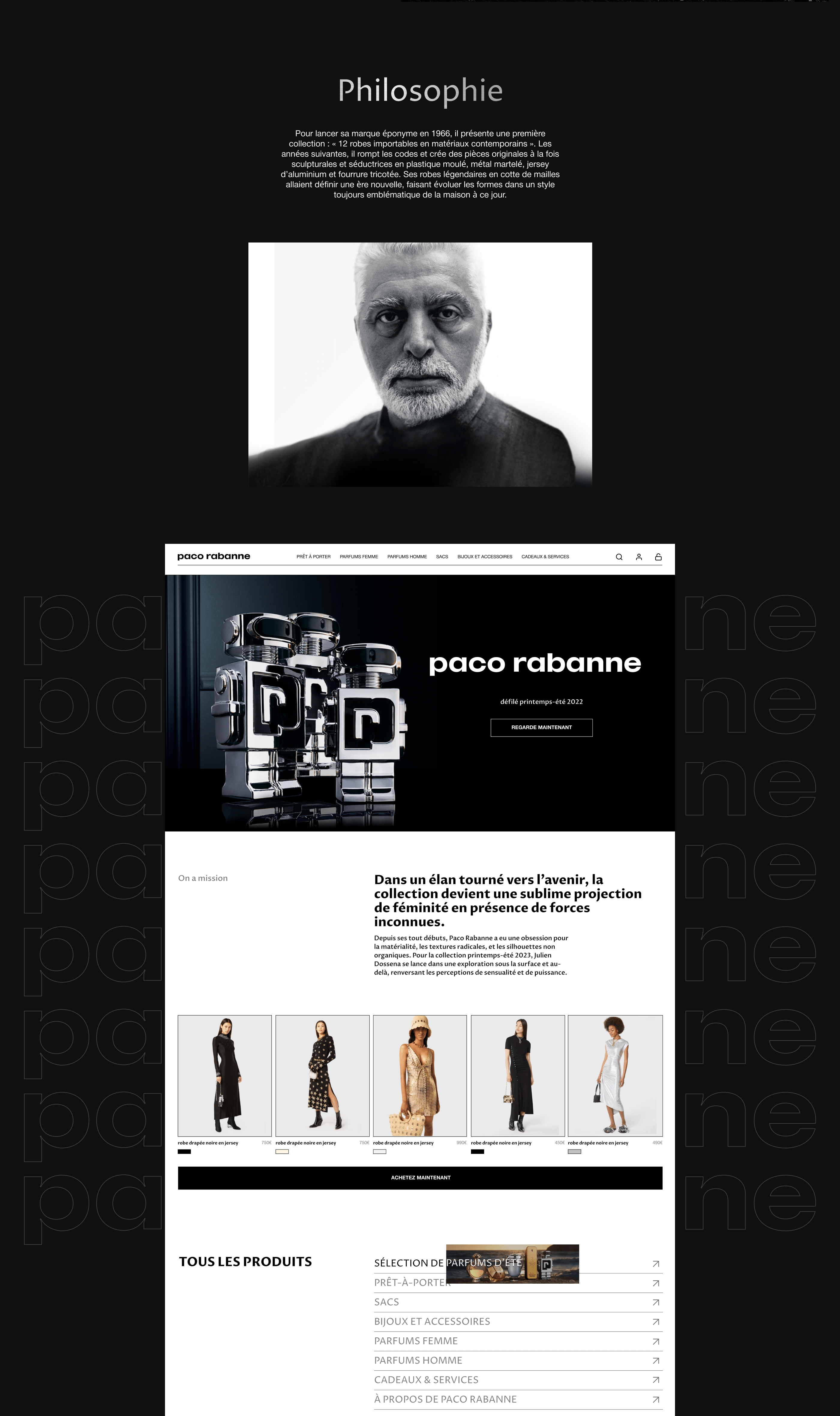 PACO RABANNE | E-commerce |Redesign | — Изображение №2 — Интерфейсы, Графика на Dprofile