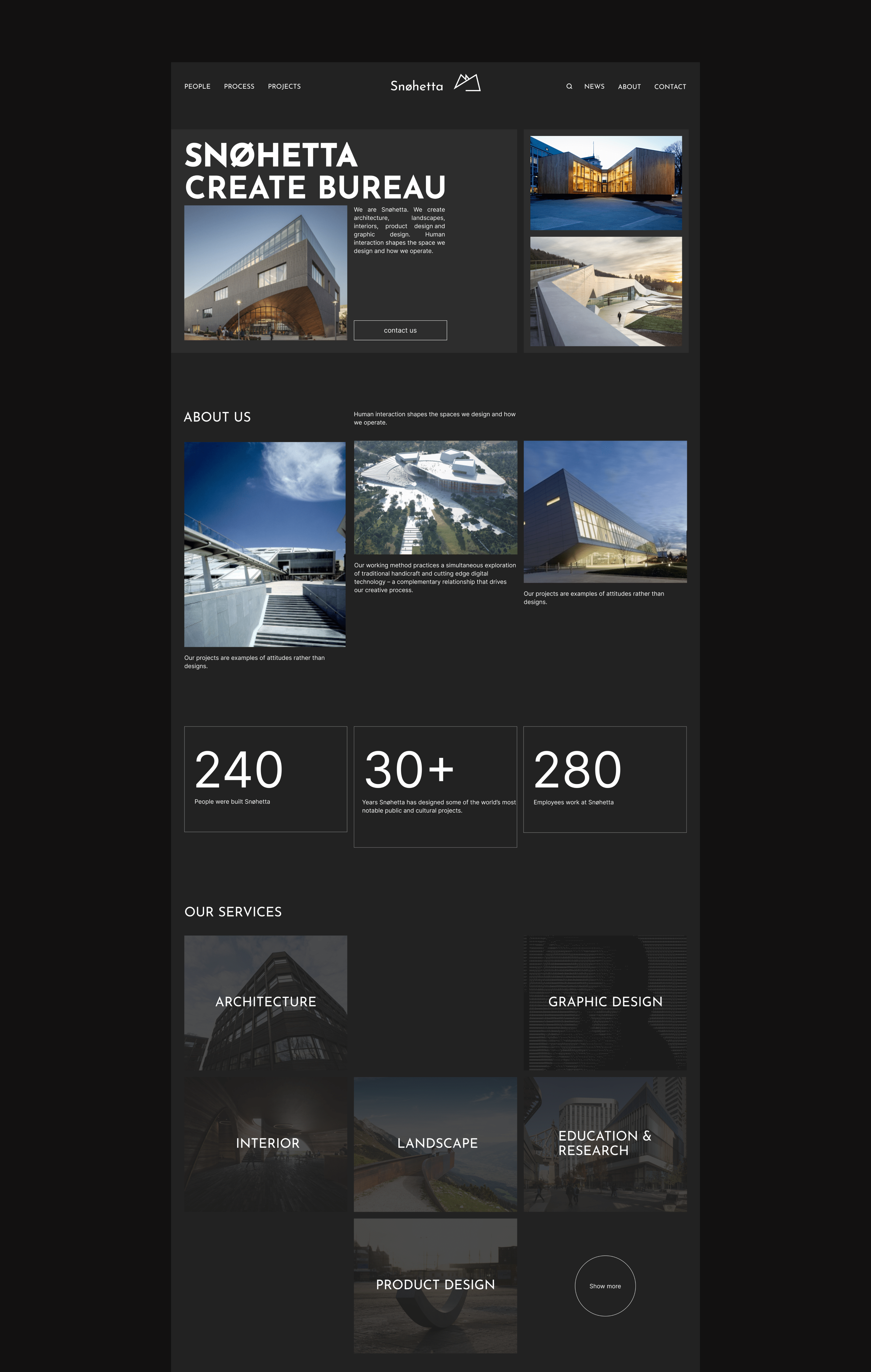 Snøhetta | Corporate website — Изображение №2 — Интерфейсы, Брендинг, Графика на Dprofile