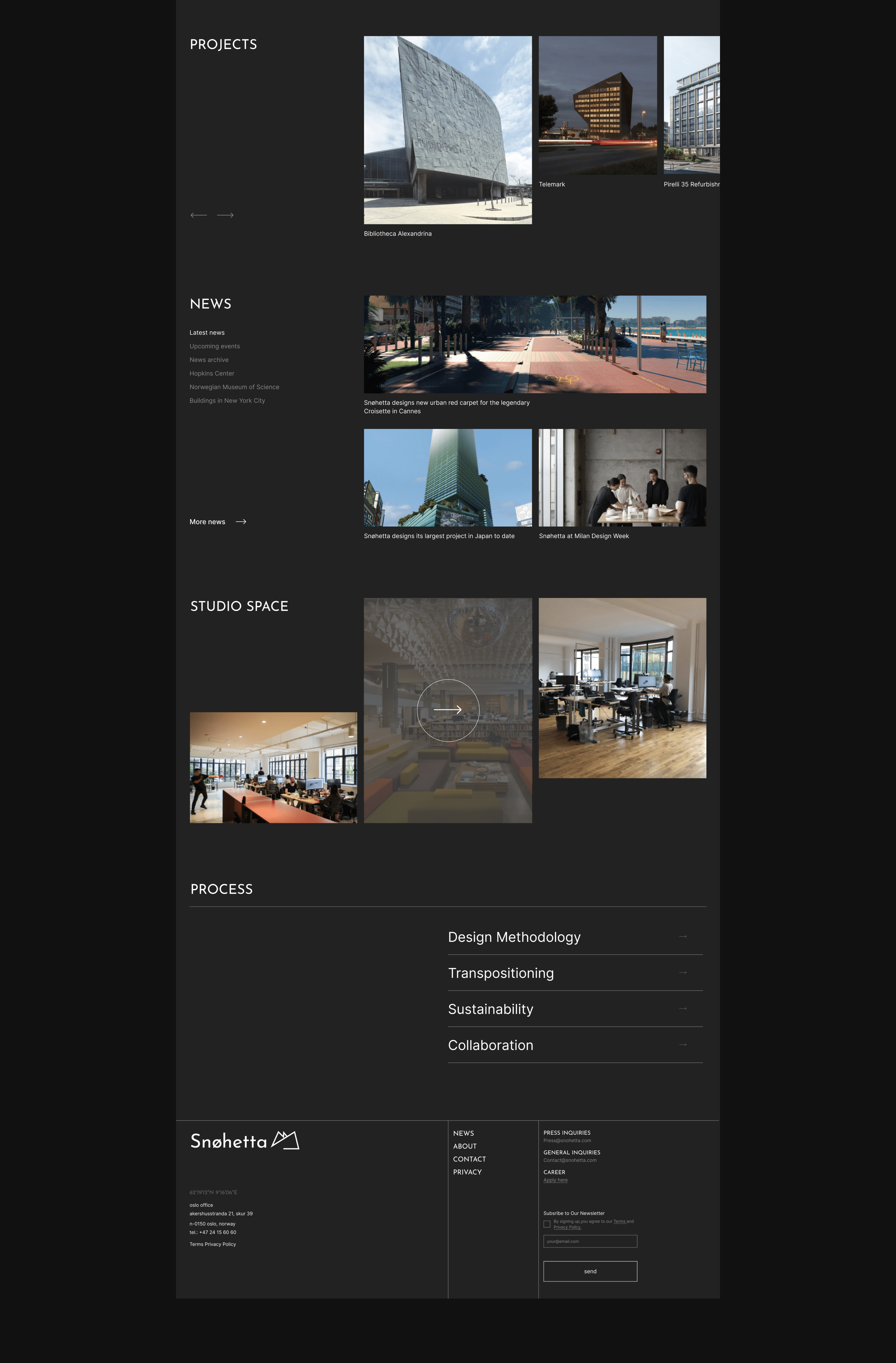 Snøhetta | Corporate website — Изображение №3 — Интерфейсы, Брендинг, Графика на Dprofile