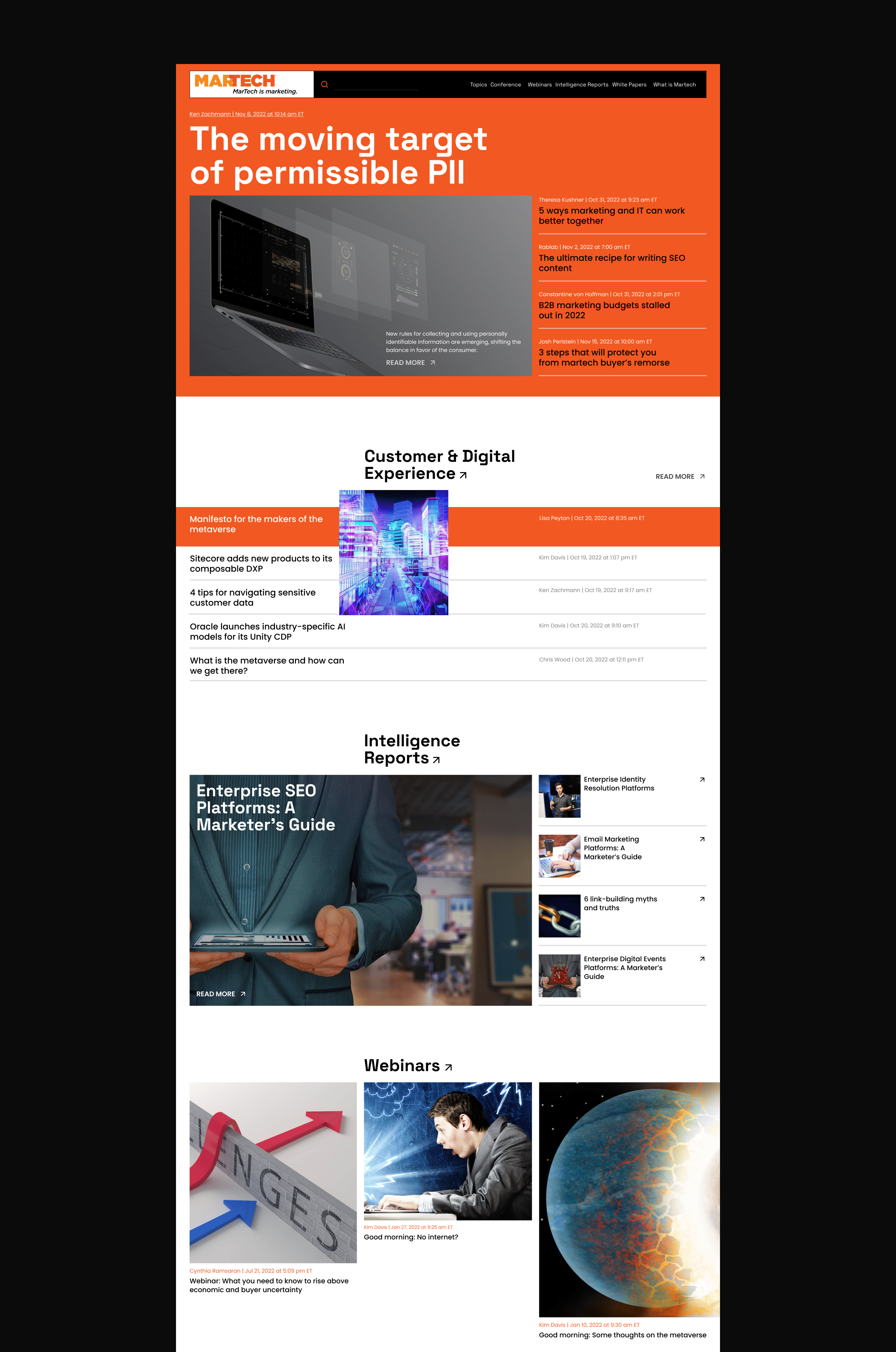 MARTECH | News site — Изображение №2 — Интерфейсы, Графика, Анимация на Dprofile